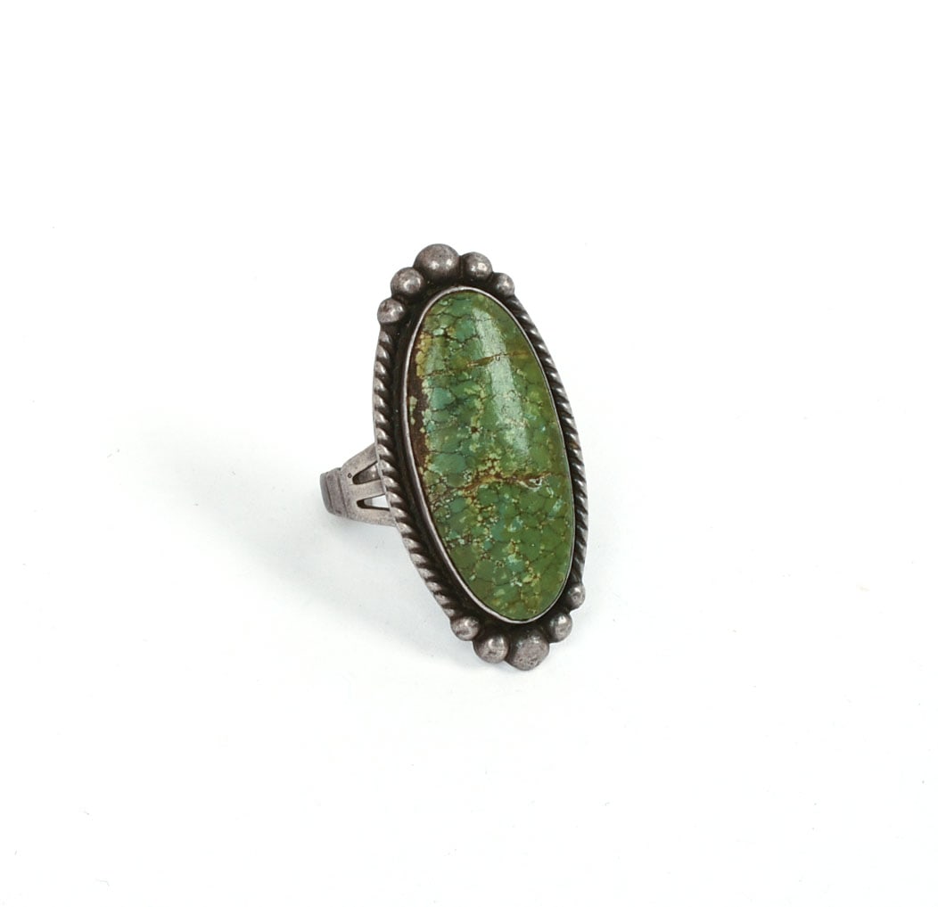 Navajo Sterling and Turquoise Ring.: Size 5. 0.31 ozt.
