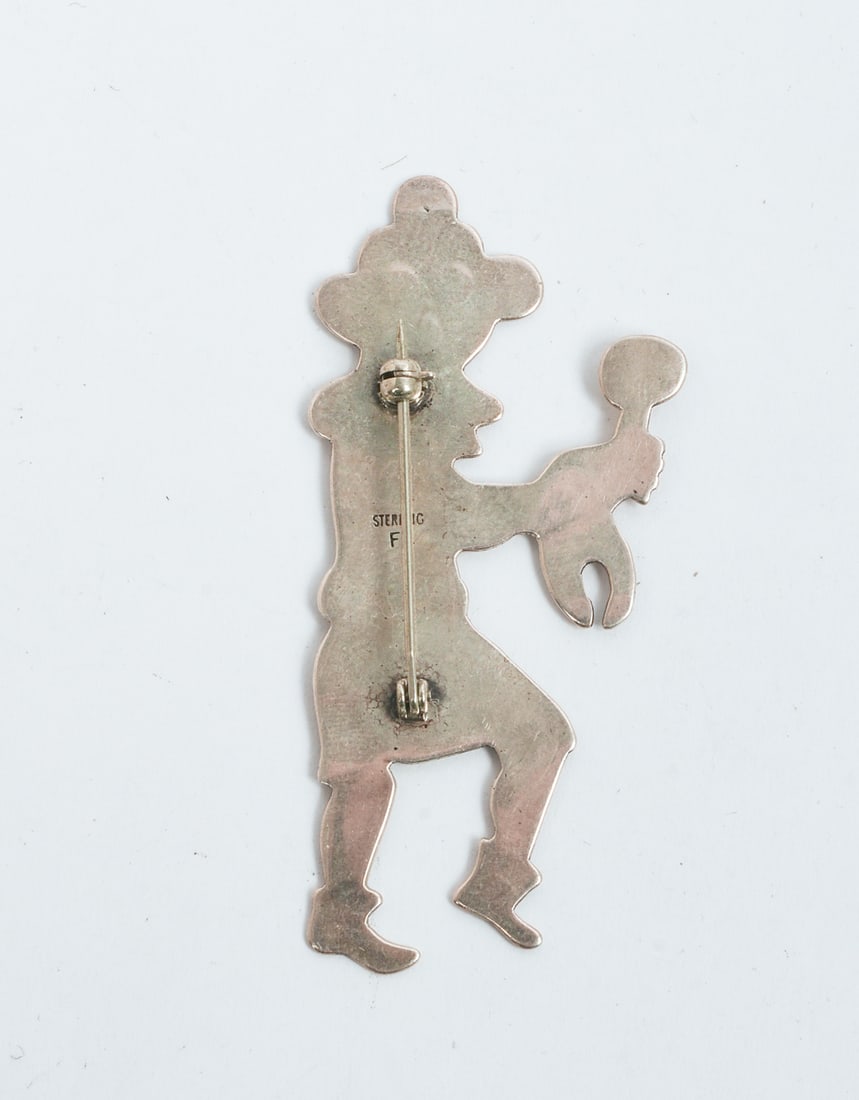 Large Native American Sterling Mudhead Pin. - 2