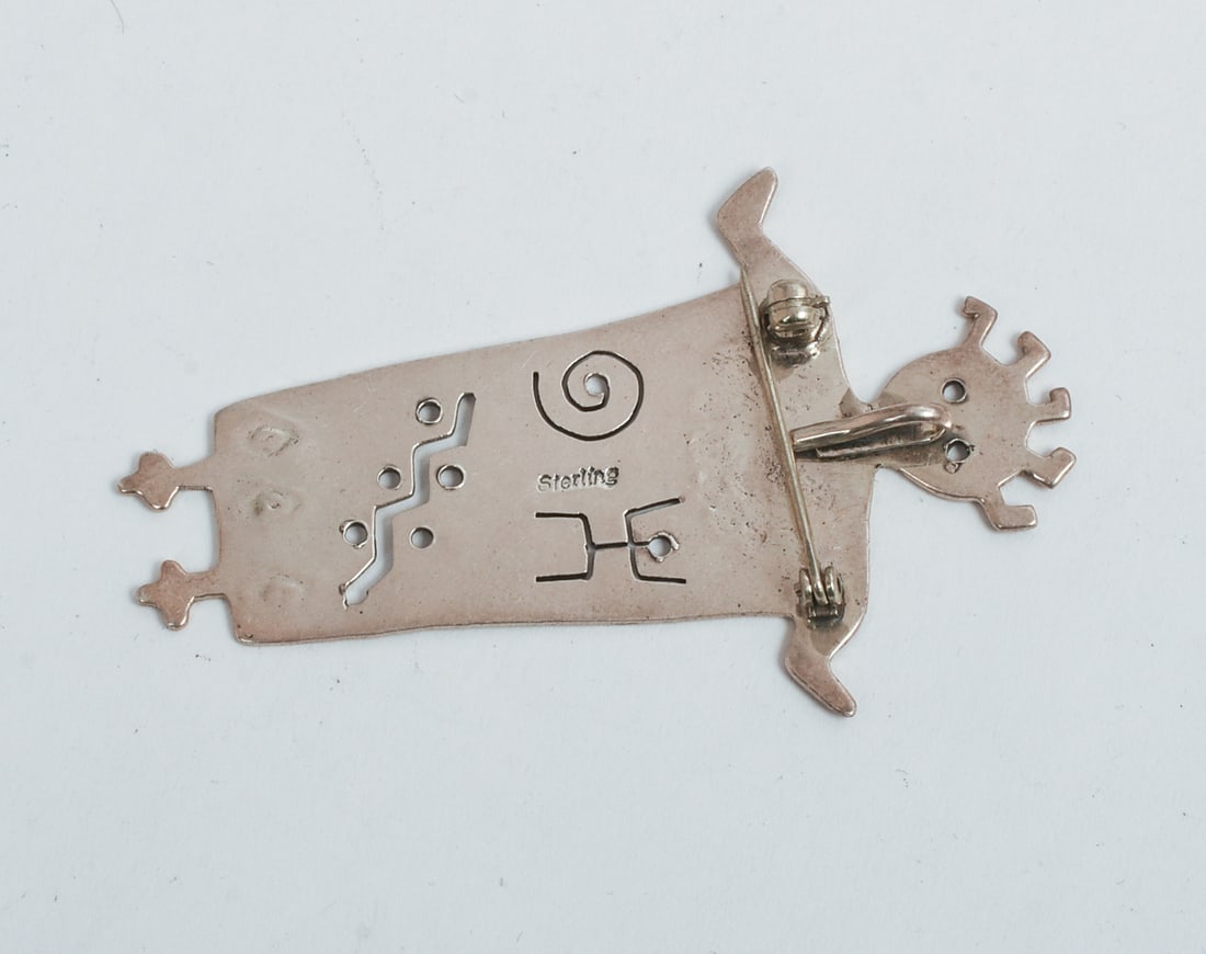 Native American Sterling Mudhead Pin. - 2
