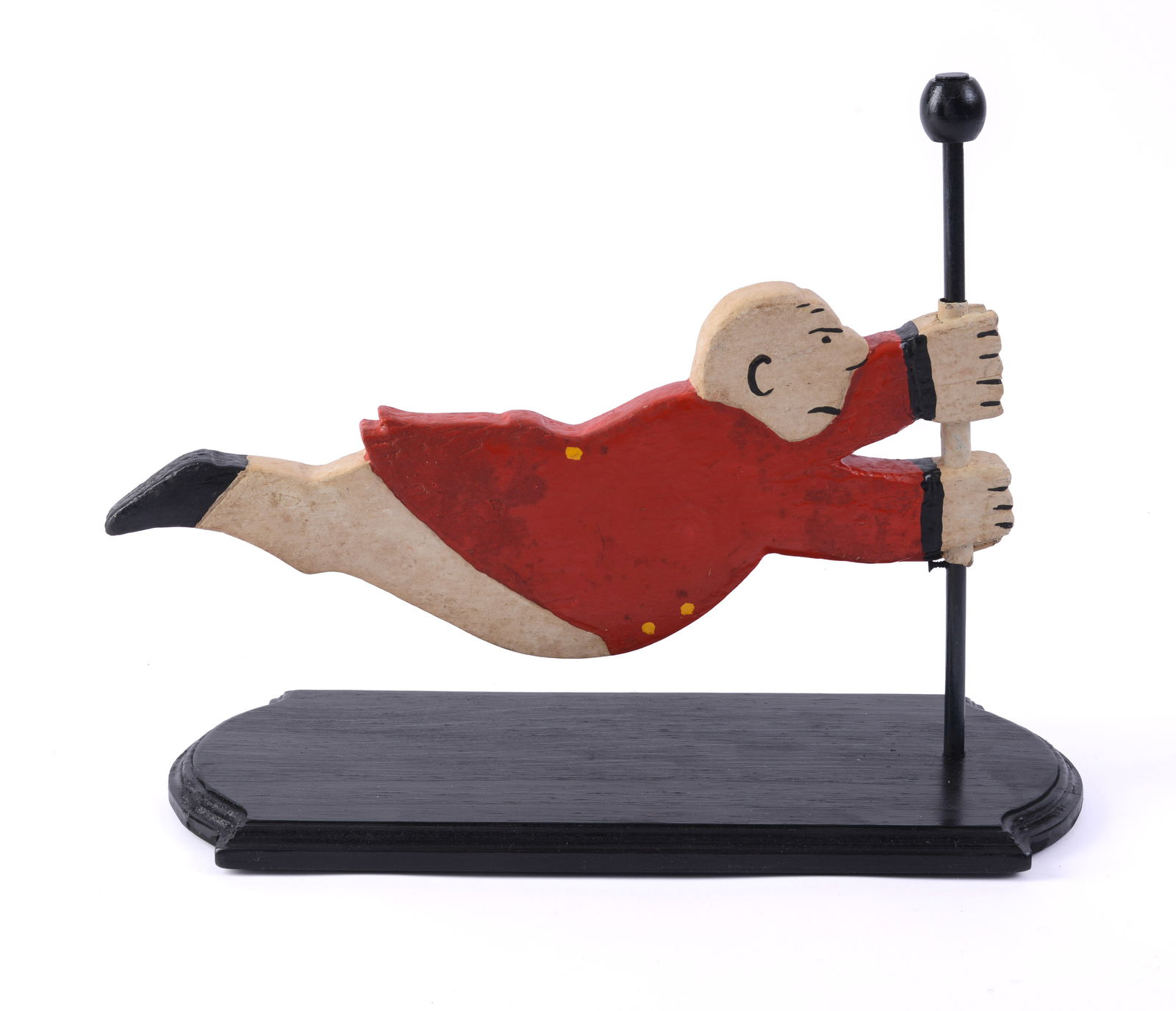Whimsical Folk Art Man Weathervane.: Length 13 inches. Later stand.