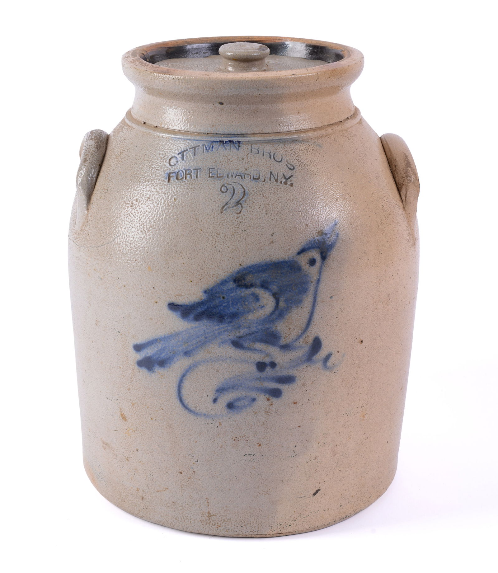 Ottman Brothers Two Gallon Stoneware Crock. (1 of 6)