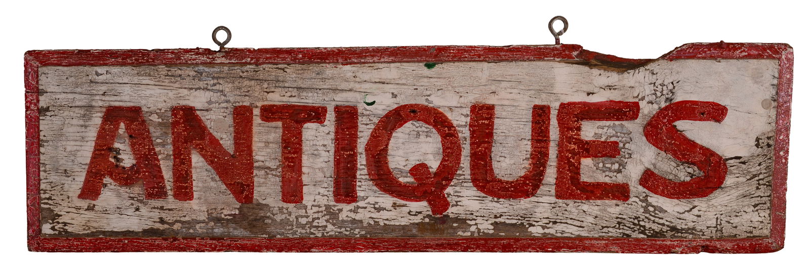 Double Sided Painted Antiques Sign. (1 of 2)