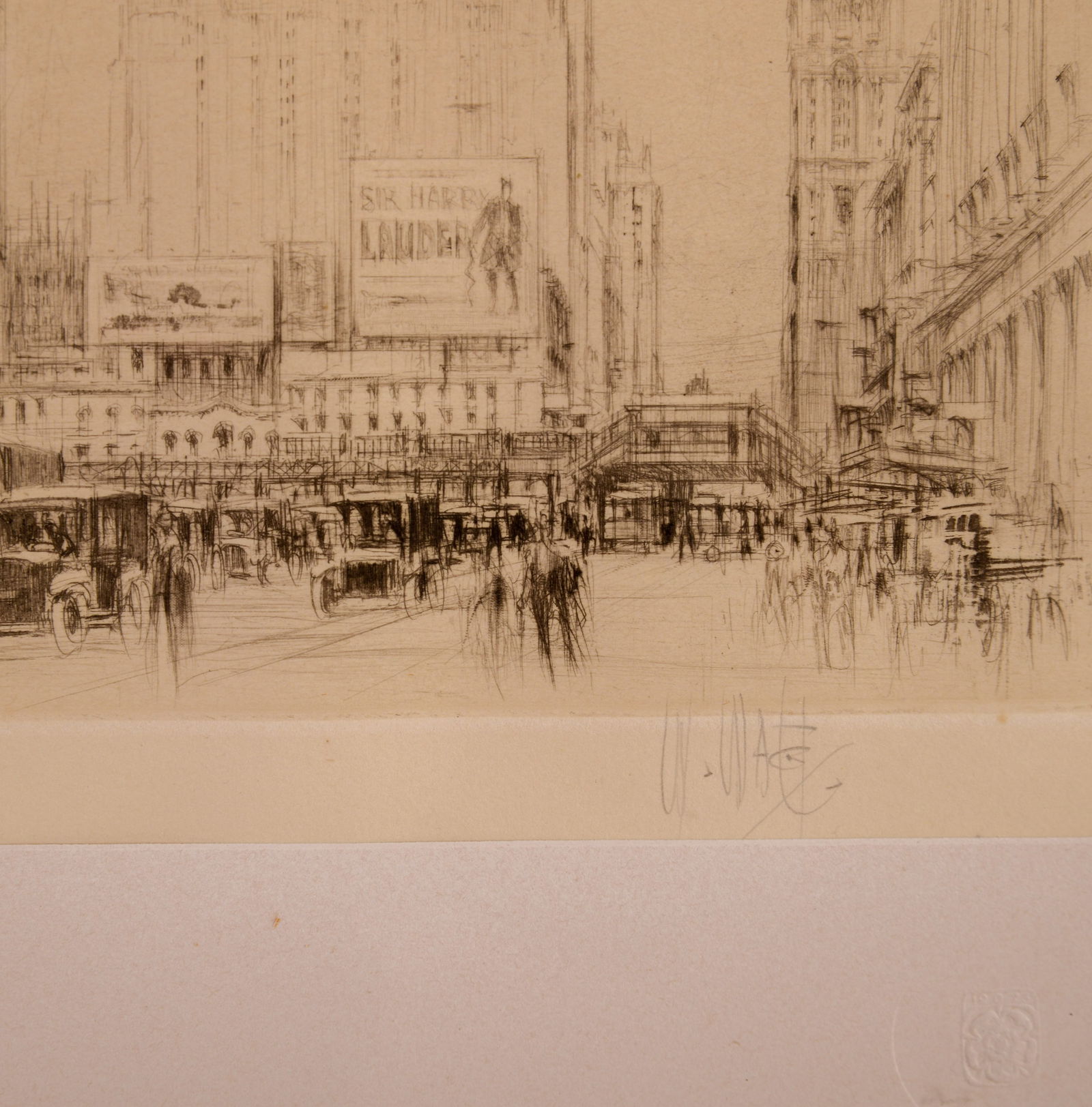 William Walcot New York Etching. - 2
