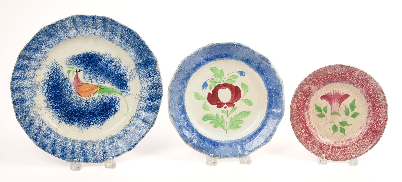 Three Spatterware Plates (1 of 8)