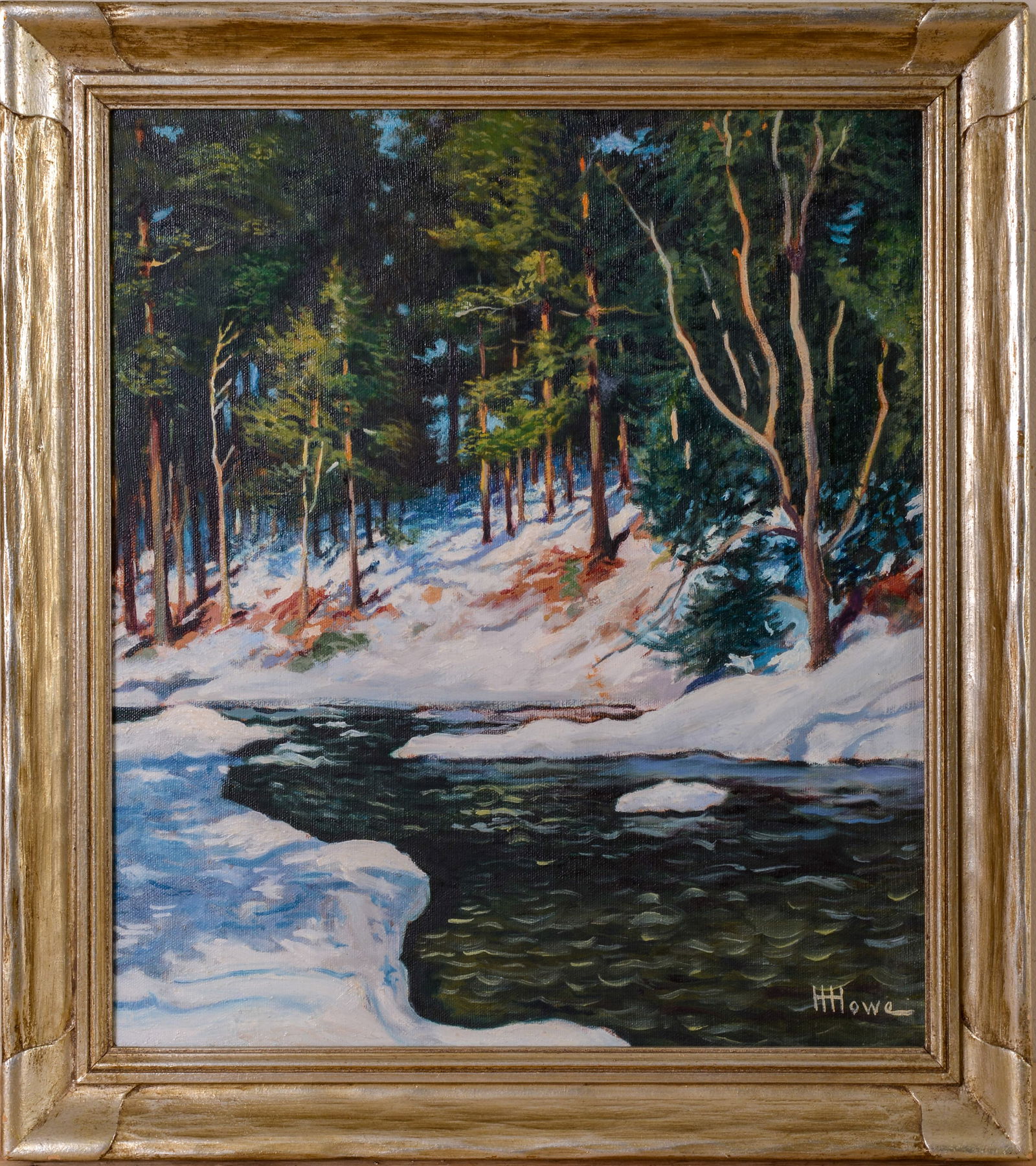 Harry Hambro Howe (1886 - 1968). Stream in Winter. (1 of 3)