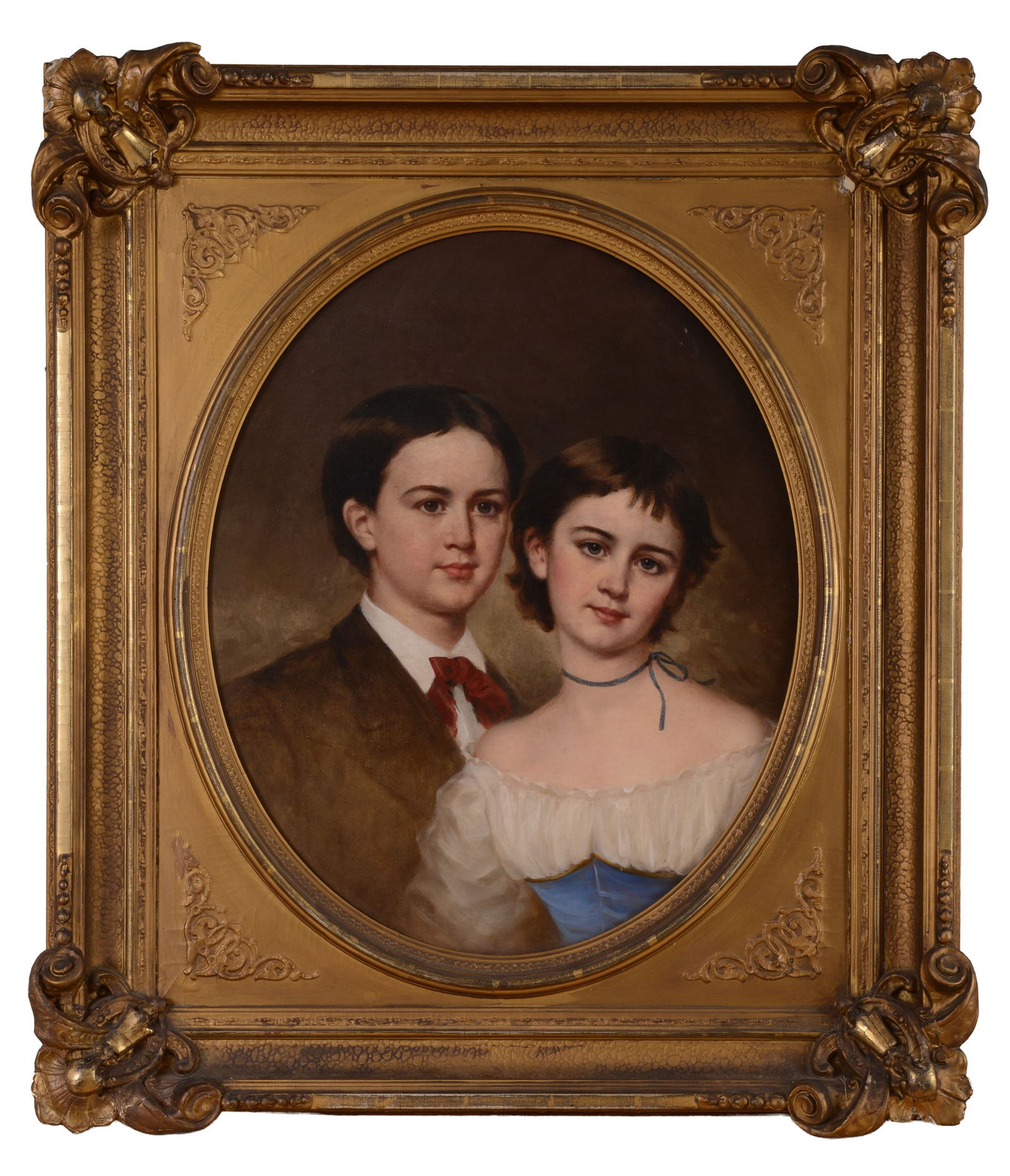 19th Century Portrait of a Brother & Sister. (1 of 3)