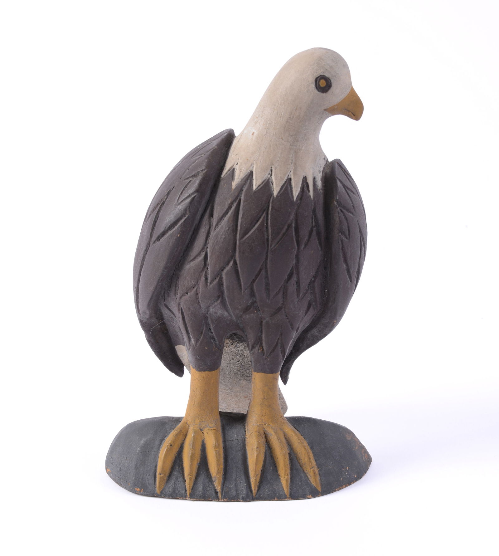 Folk Art Carved Wood Bald Eagle. (1 of 5)