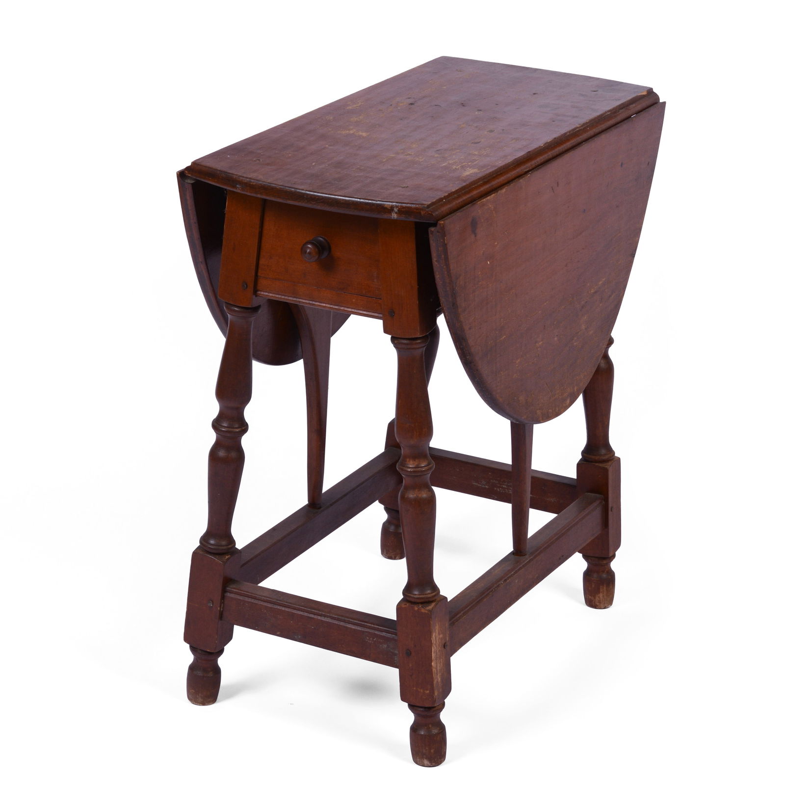 Diminutive Butterfly Table by the Cutter Studio, New Hampshire.: Height 25.5 inches, width 25 inches, depth closed 12 inches, open 34 inches. Finish worn.