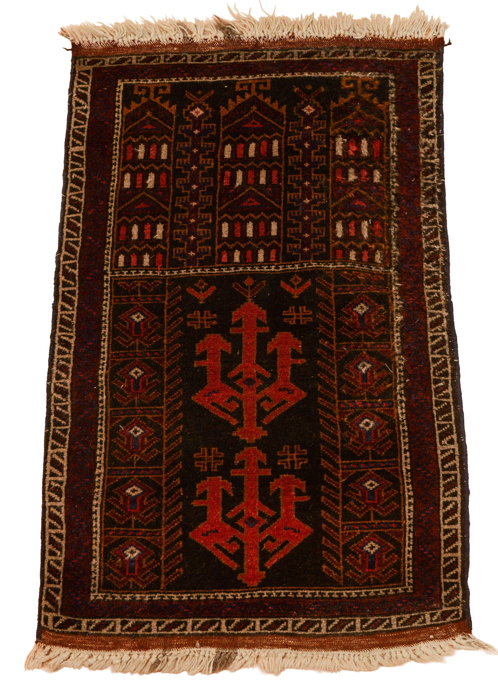 Oriental Mat.: 4 feet by 2 feet 4 inches.