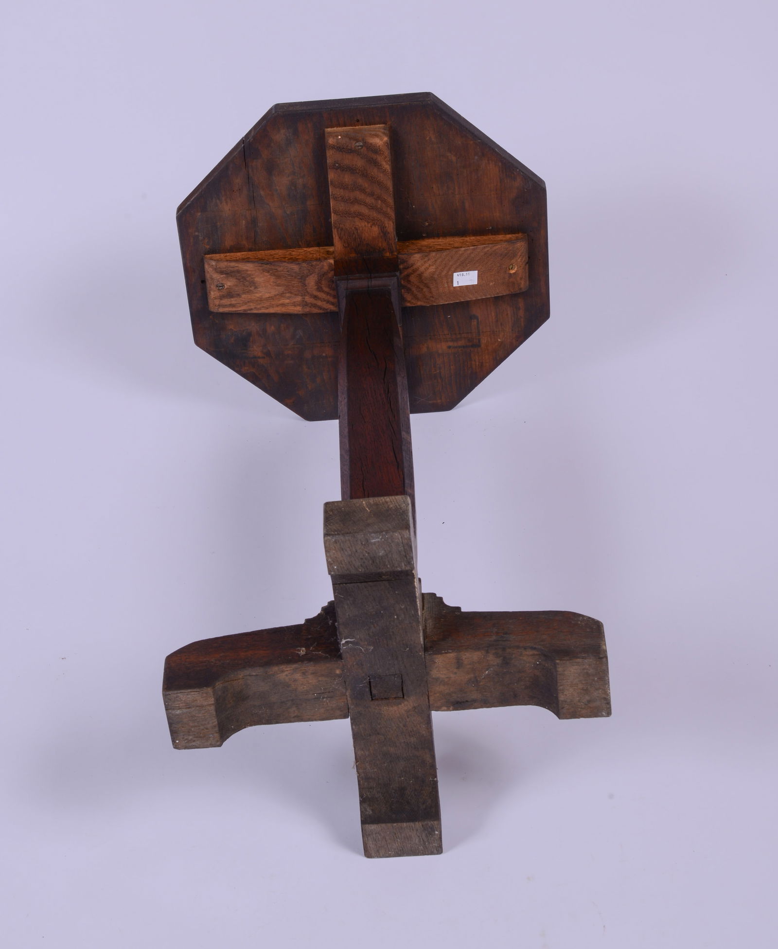 Early Oak Candle Stand. - 4