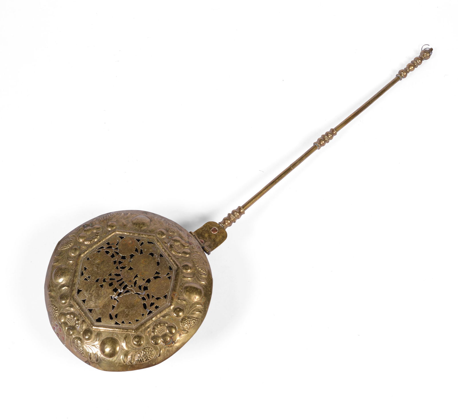 18th Century Dutch Brass Bed Warmer.: Length 45 inches, diameter 14 inches. Good condition.