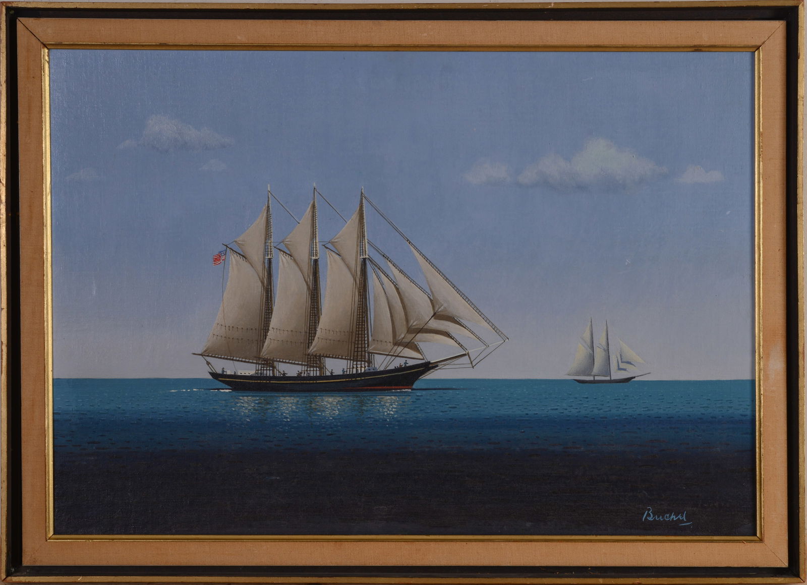 Brian Buchel (20th Century). Two Schooners. (1 of 3)