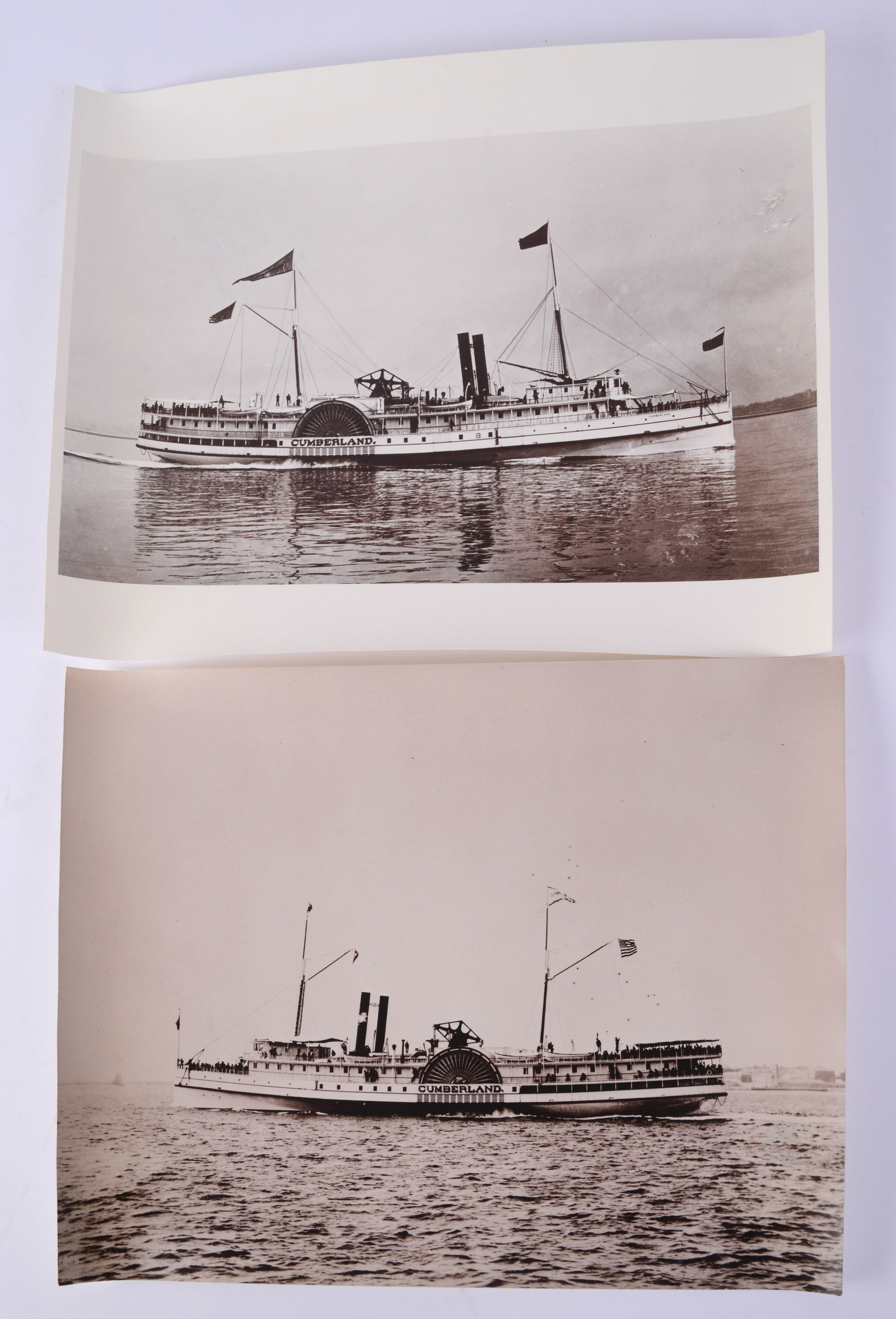 Two Photographs of the Steamer Cumberland.: 11 x 13 inches, from the Peabody Museum of Salem