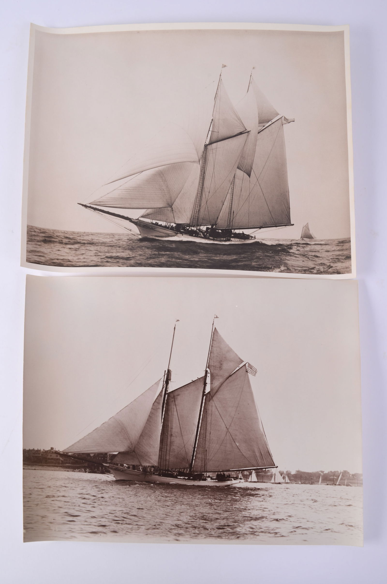 Two Photographs of the Yacht America.: 12 x 13 inches, from the Peabody Museum of Salem