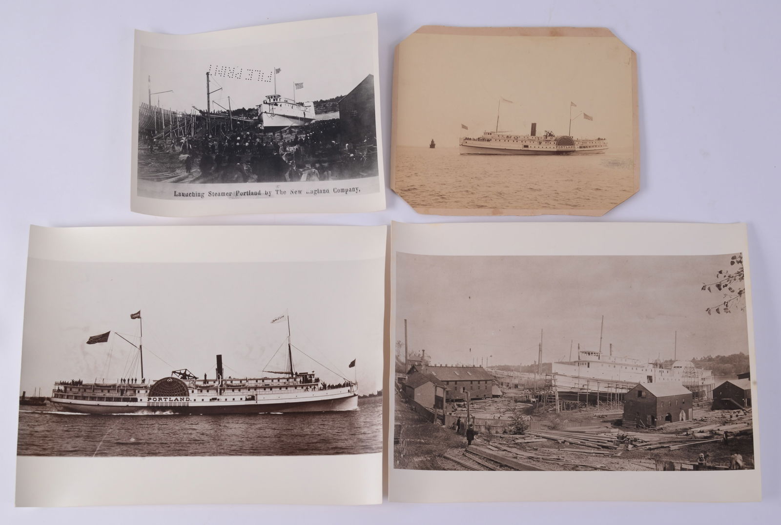 Four Photographs of the Steamer Portland.: Largest 9 x 13 inches, from the Peabody Museum of Salem
