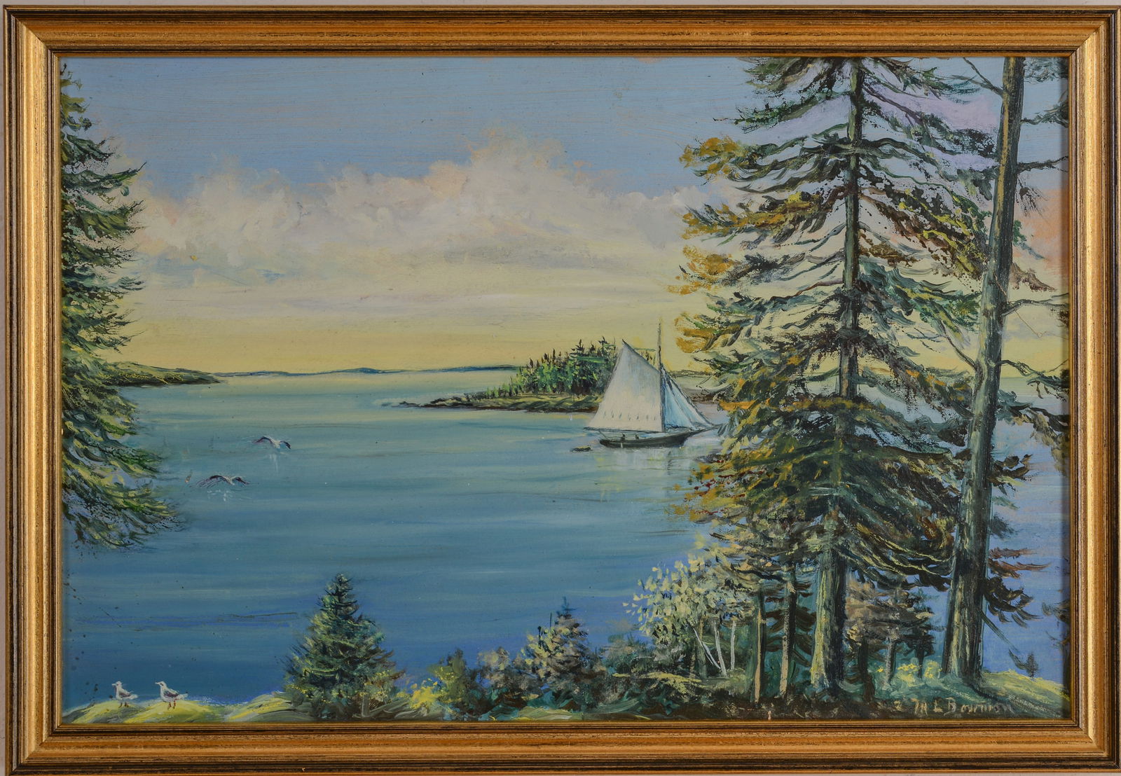 Milford Bowman. Maine Coastal Seascape.: Oil on board, 10 x 15 inches, signed lower right. Framed.