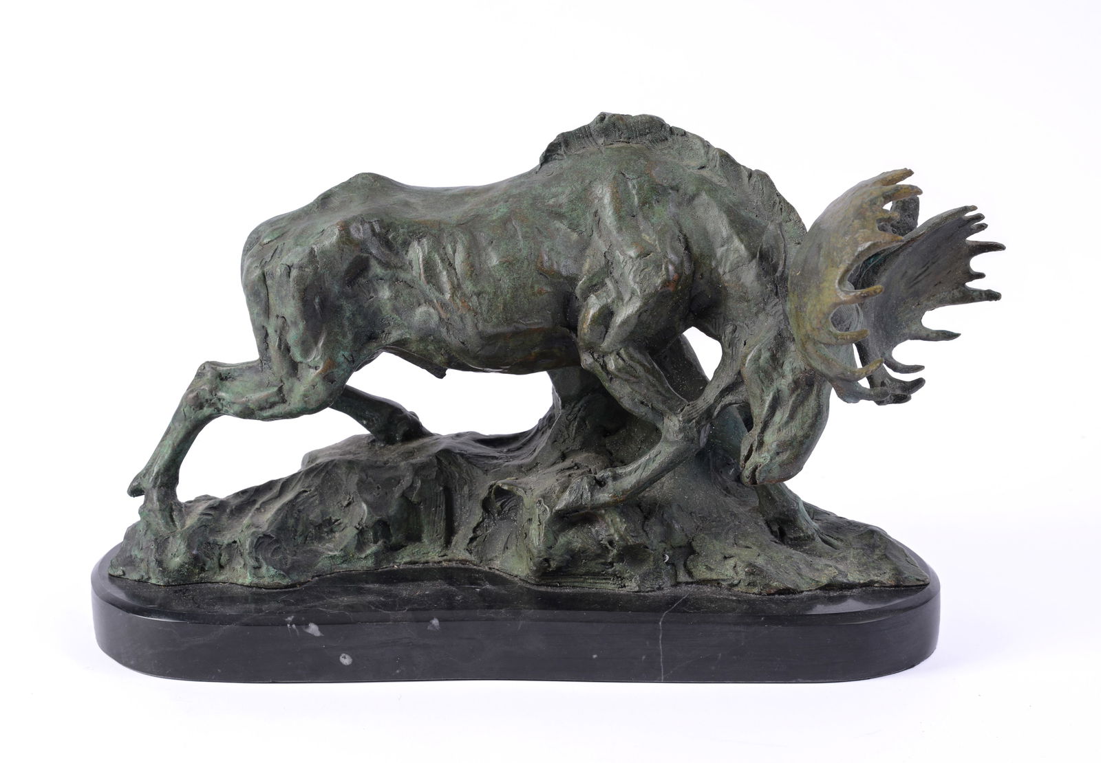 Bronze Sculpture of a Moose, After Antoine-Louis Barye (1796 - 1875). (1 of 4)