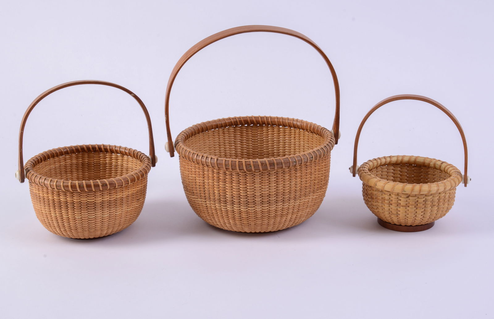Three Nantucket Baskets. - 2