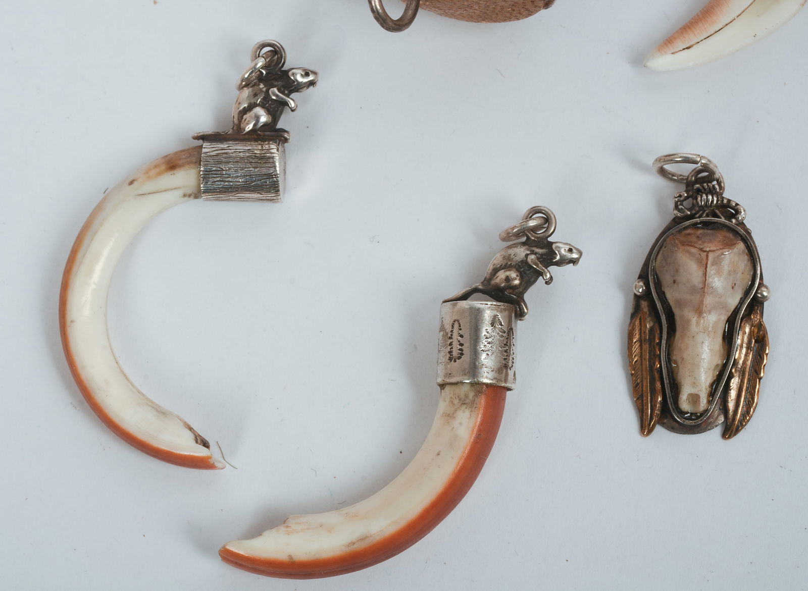 Six Bear Claw Sterling Pendants. - 3