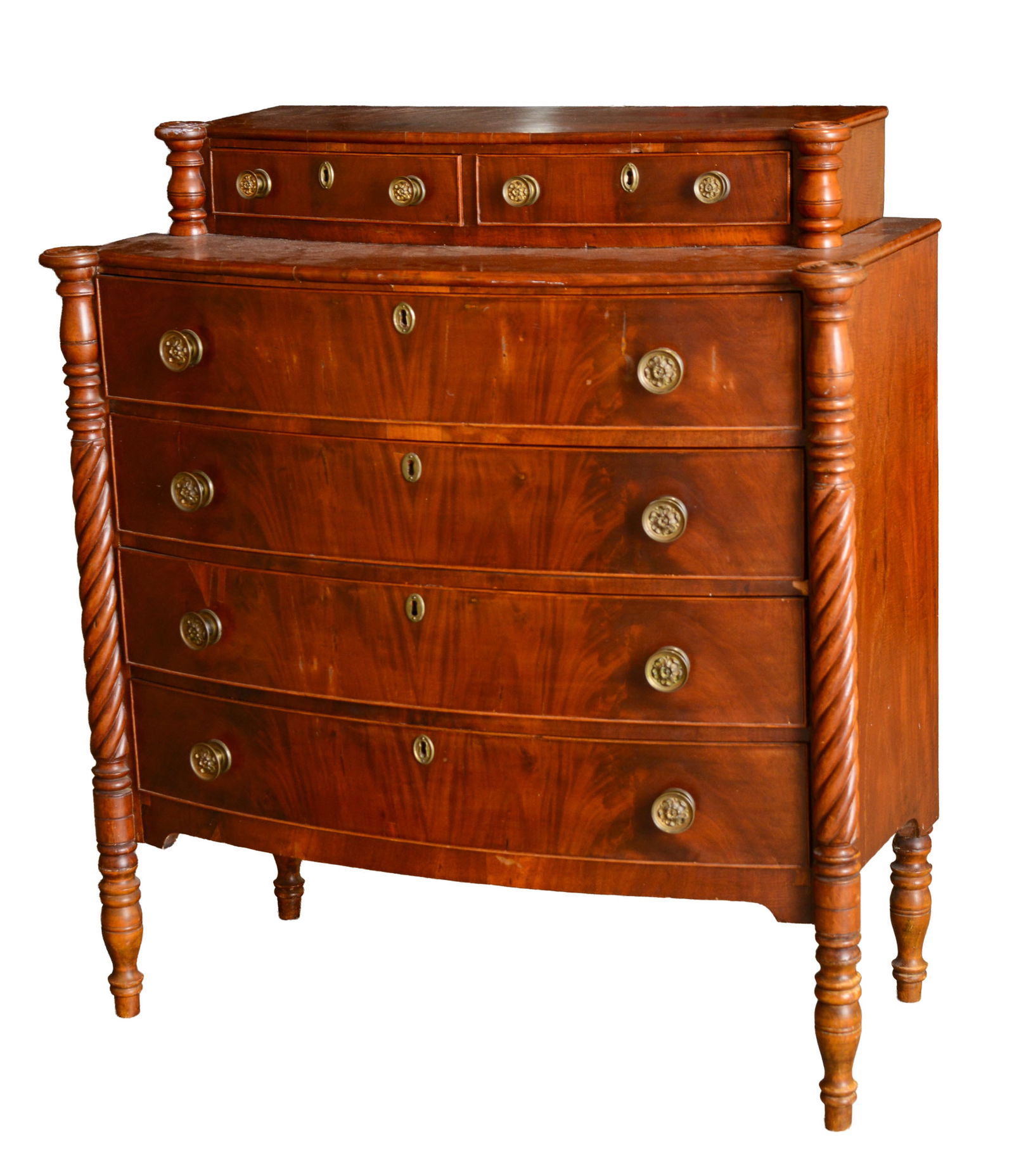 Massachusetts Sheraton Bachelor's Chest.: Height 43 inches, width 39 inches, depth 18 inches.