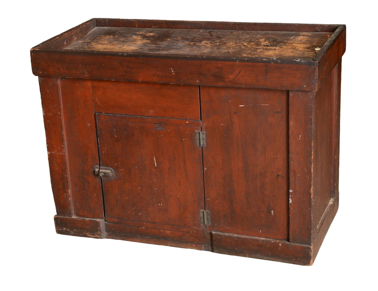 Country Pine Dry Sink in Red Paint. (1 of 2)