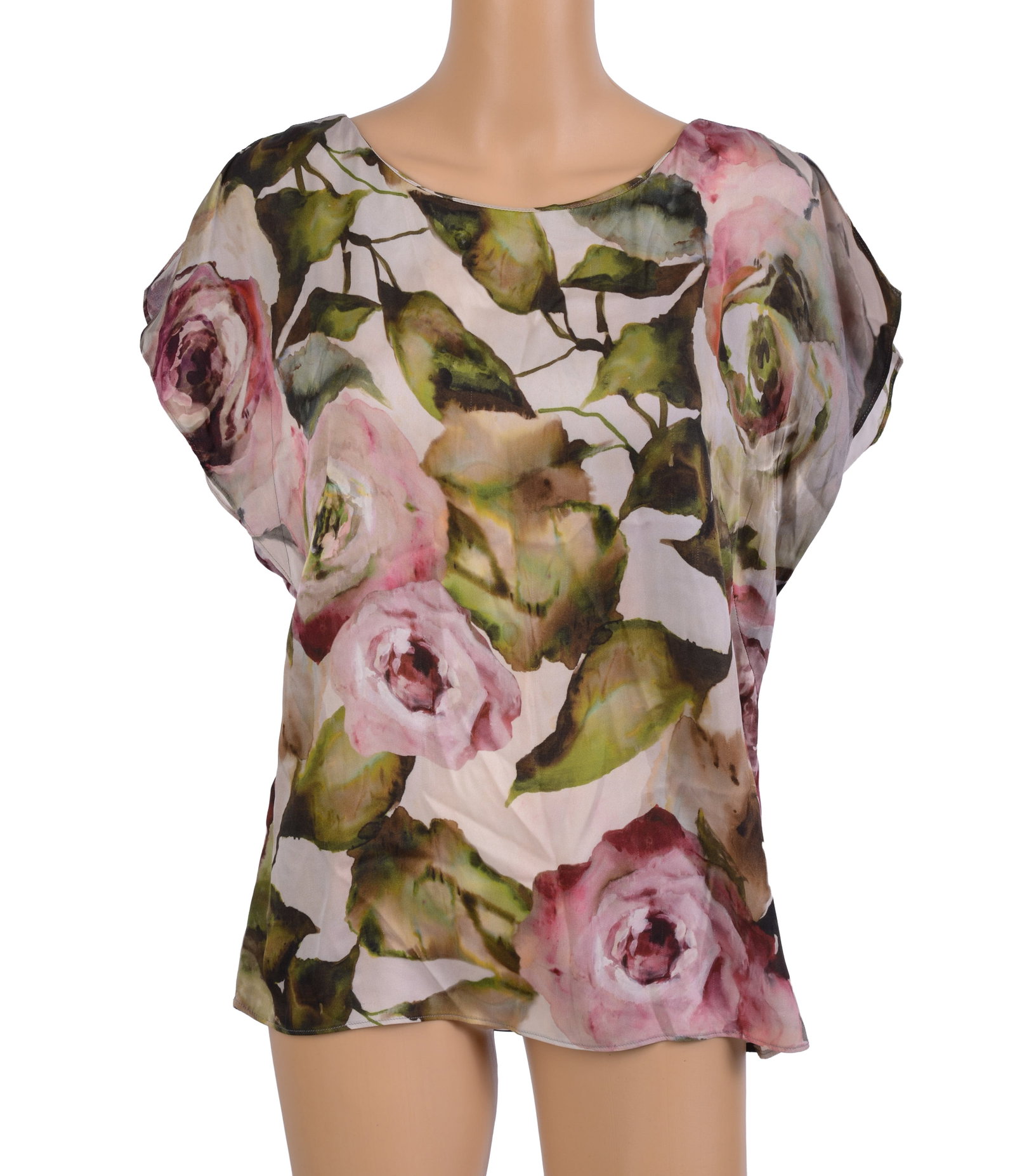 Escada Floral Blouse.: Size 38. One very small stain on front. From the collection of Jane Morgan.