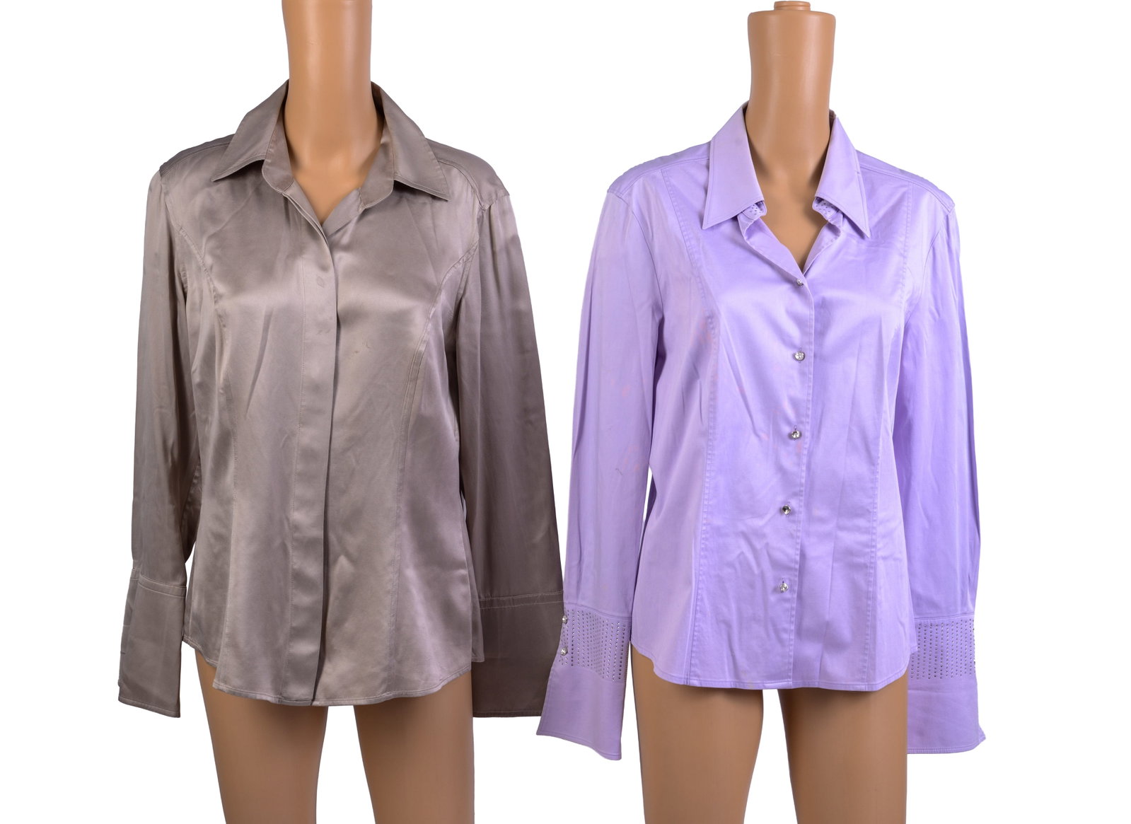 Four Escada Blouses.: Sizes 40 and 42. Some small stains. From the collection of Jane Morgan.