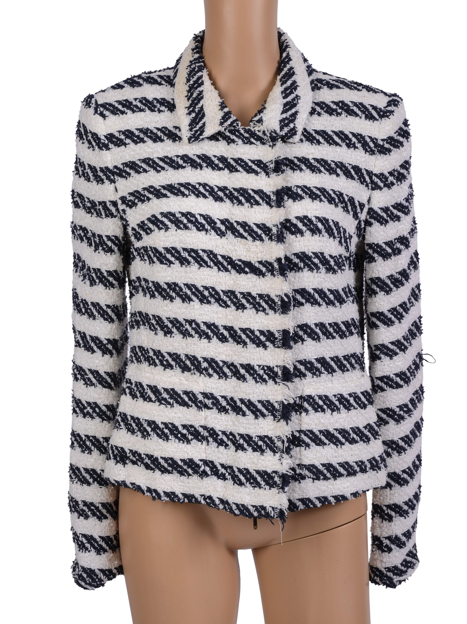 Escada Black and White Boucle Blazer.: Size 38. Good condition. From the collection of Jane Morgan.