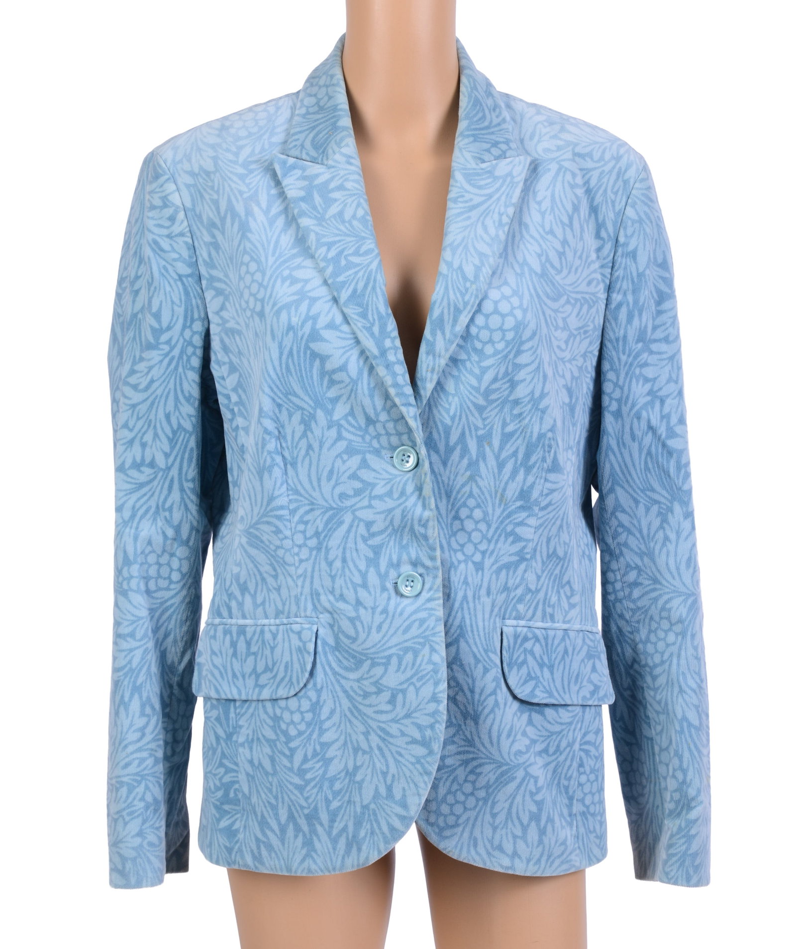 Escada Sport Blazer in Blue.: Size 42. Small stain on pocket. From the collection of Jane Morgan.