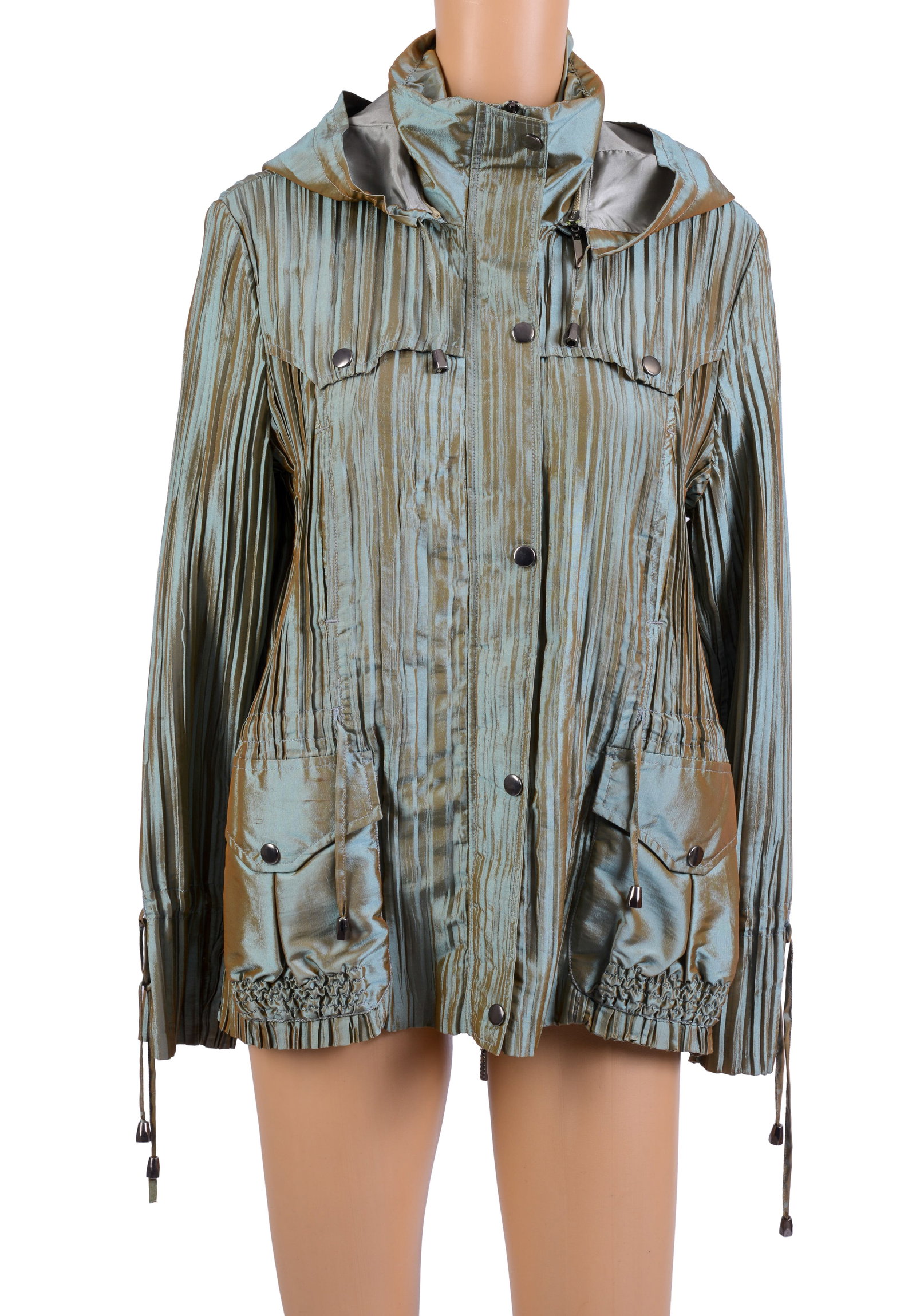 Lindi Jacket in Metallic Blue/Green.: Size L. Good condition. From the collection of Jane Morgan.