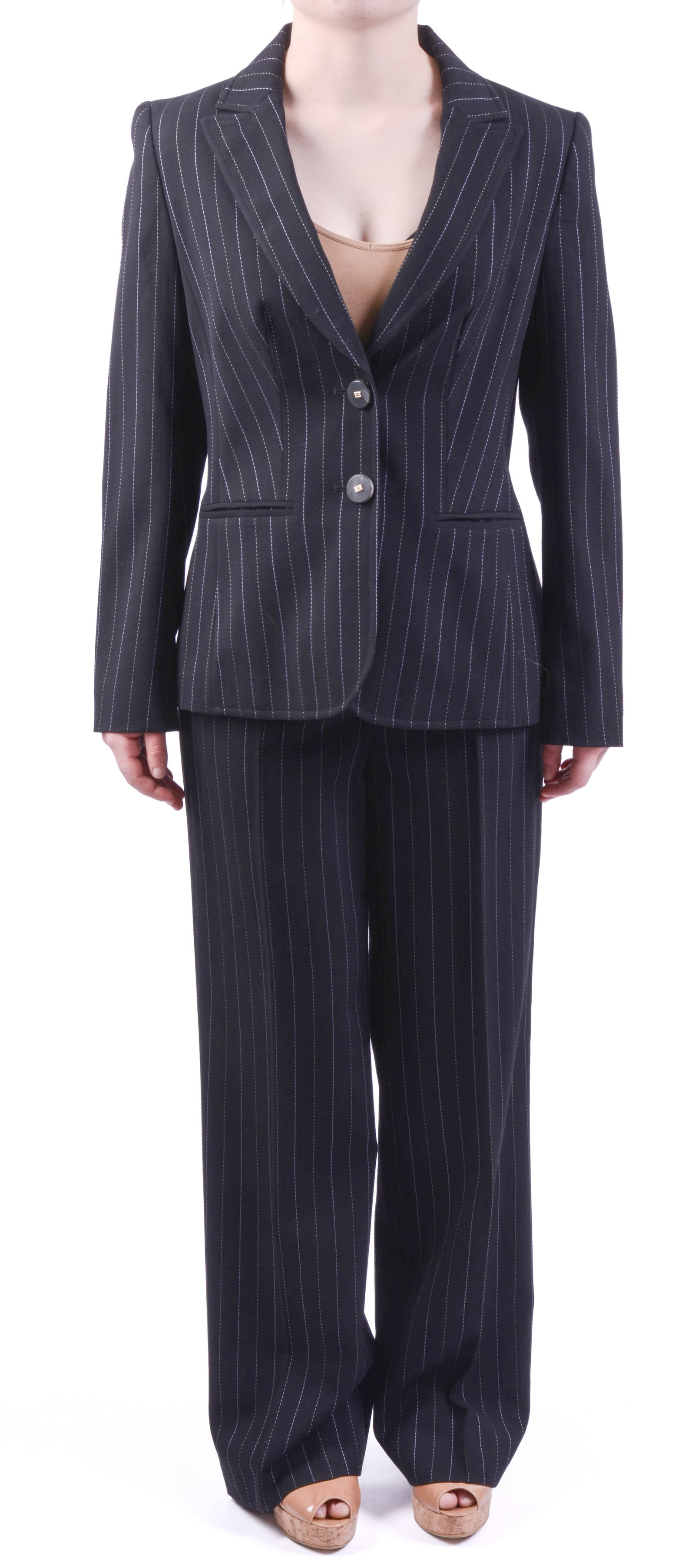Escada Blazer and Pinstripe Pantsuit. (1 of 5)