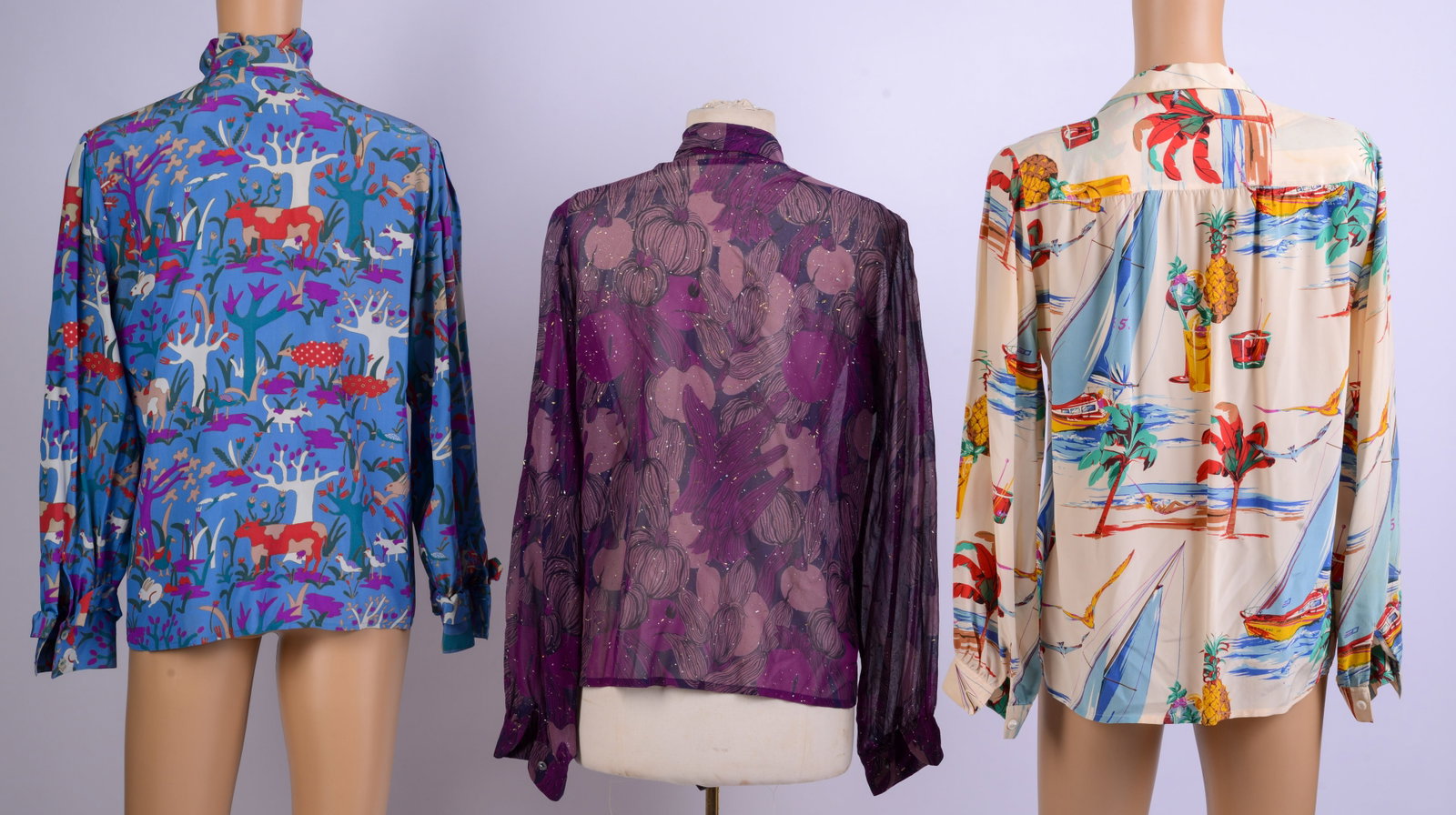 Three Vintage Alan Austin Blouses. - 2