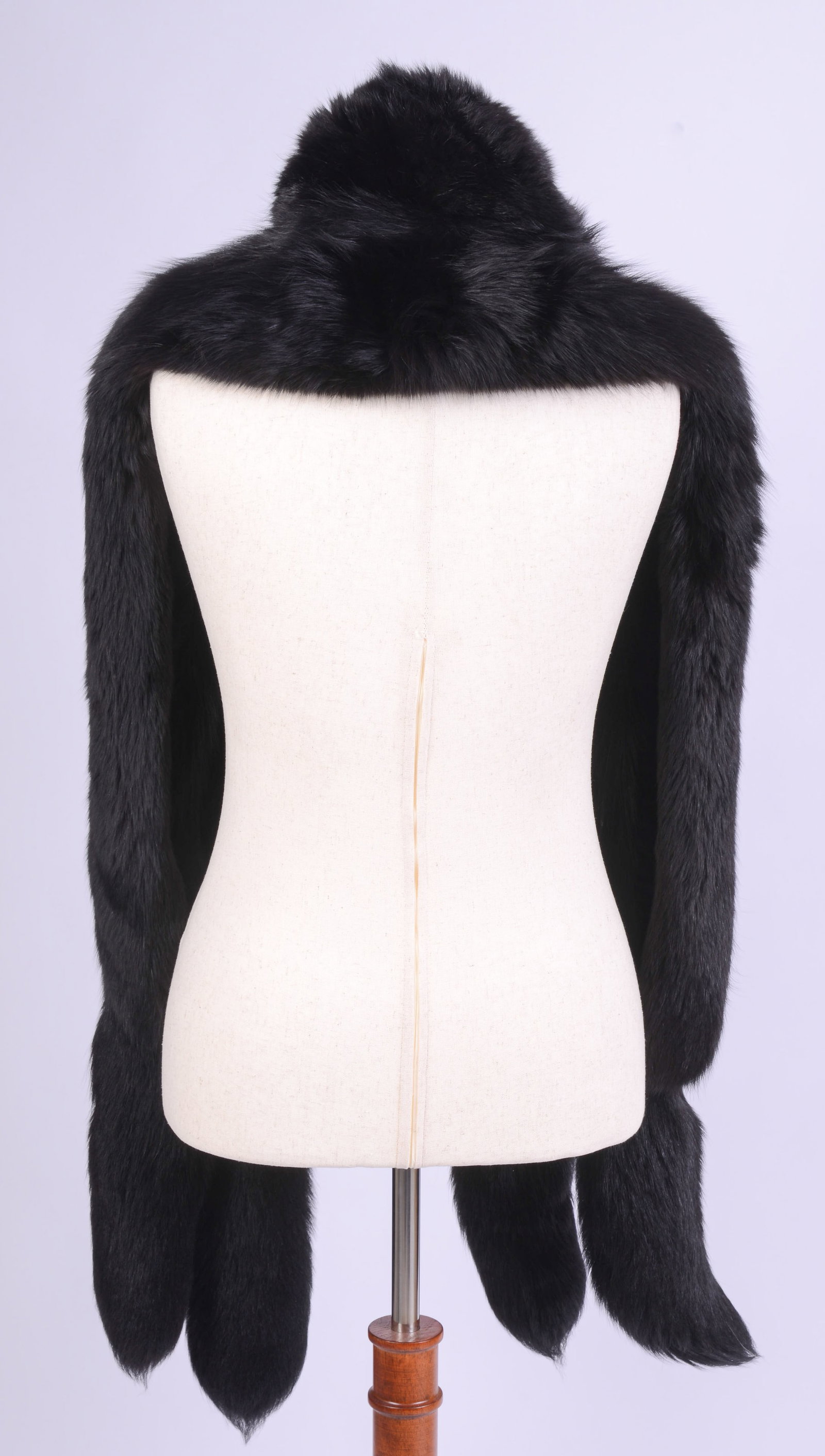 Black Ermine Fur Stole. - 2