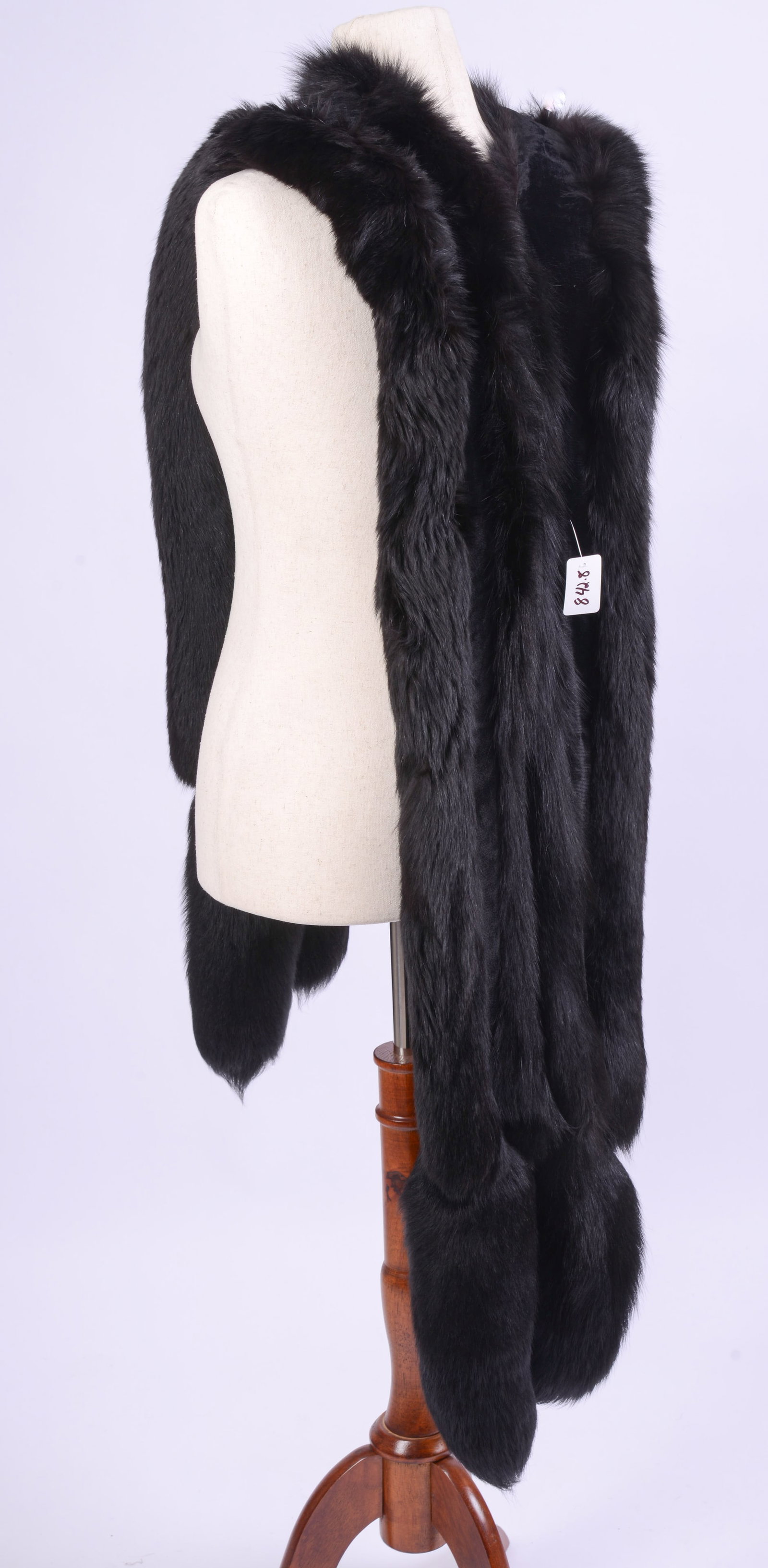 Black Ermine Fur Stole. - 3