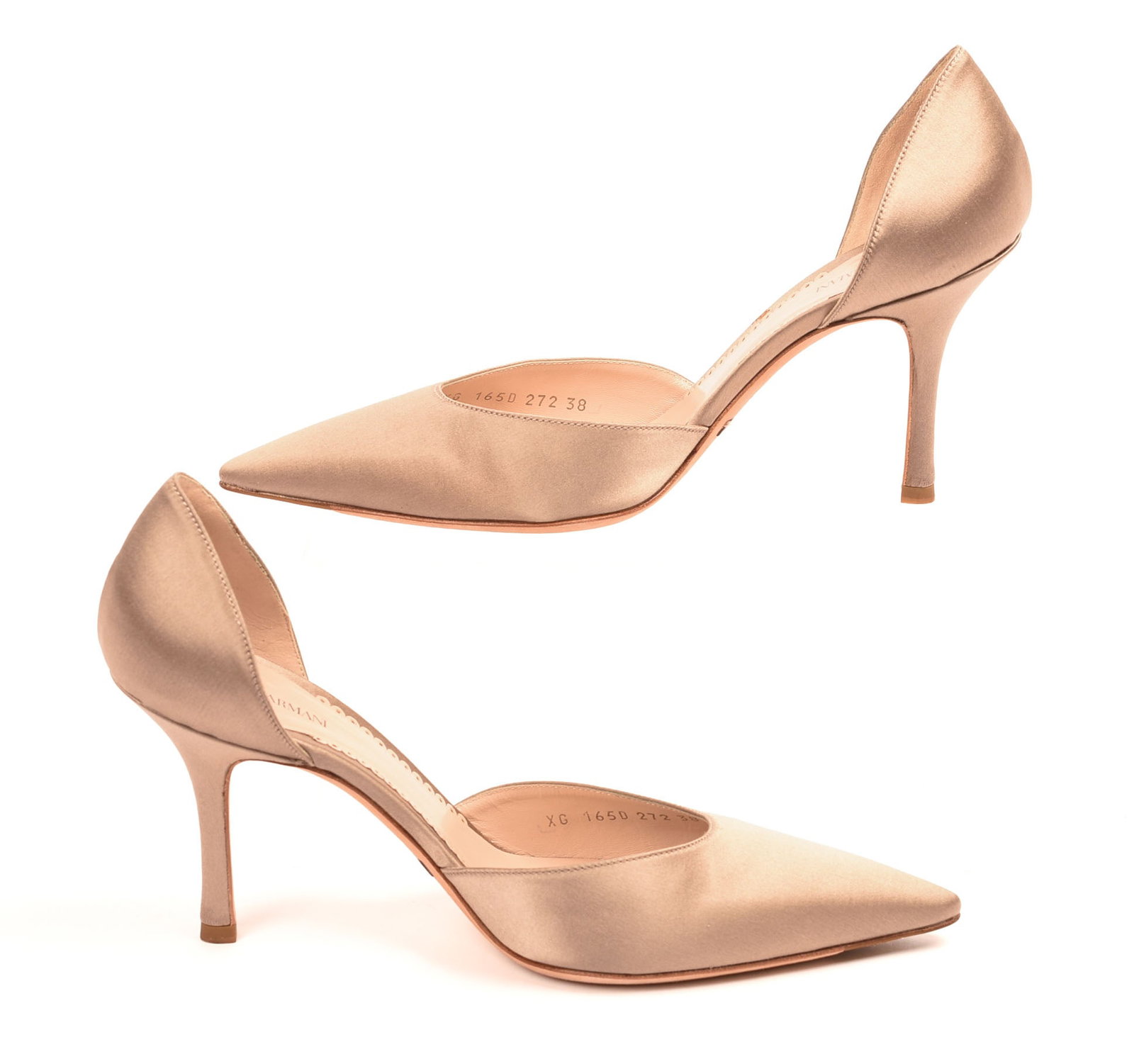 Giorgio Armani Linen Heels, Size 38.: From the collection of Jane Morgan. With original box, good condition. 