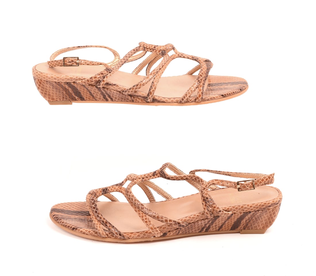 Stuart Weitzman Snakeskin Sandals, Size 8. (1 of 4)