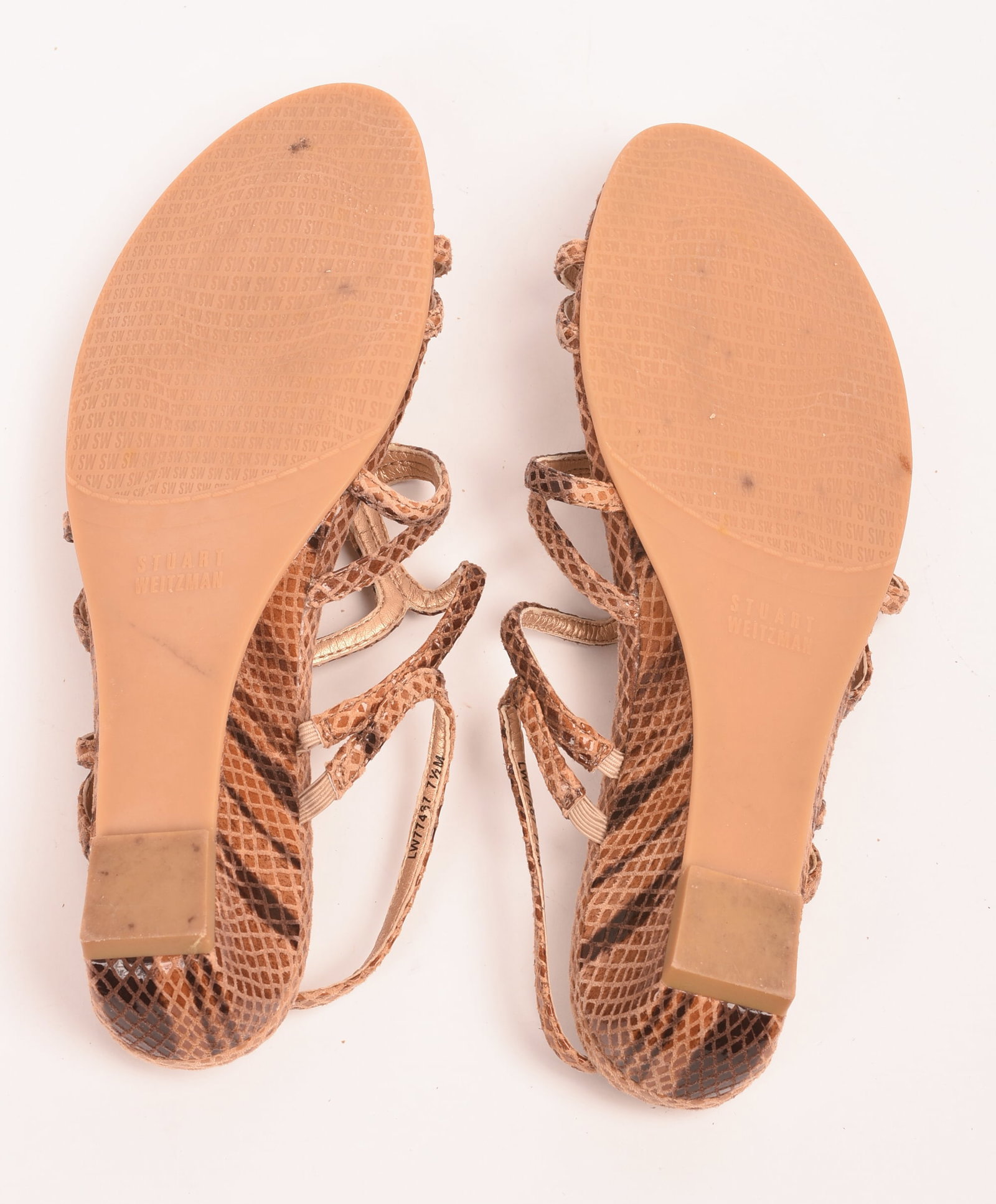 Stuart Weitzman Snakeskin Sandals, Size 8. - 4