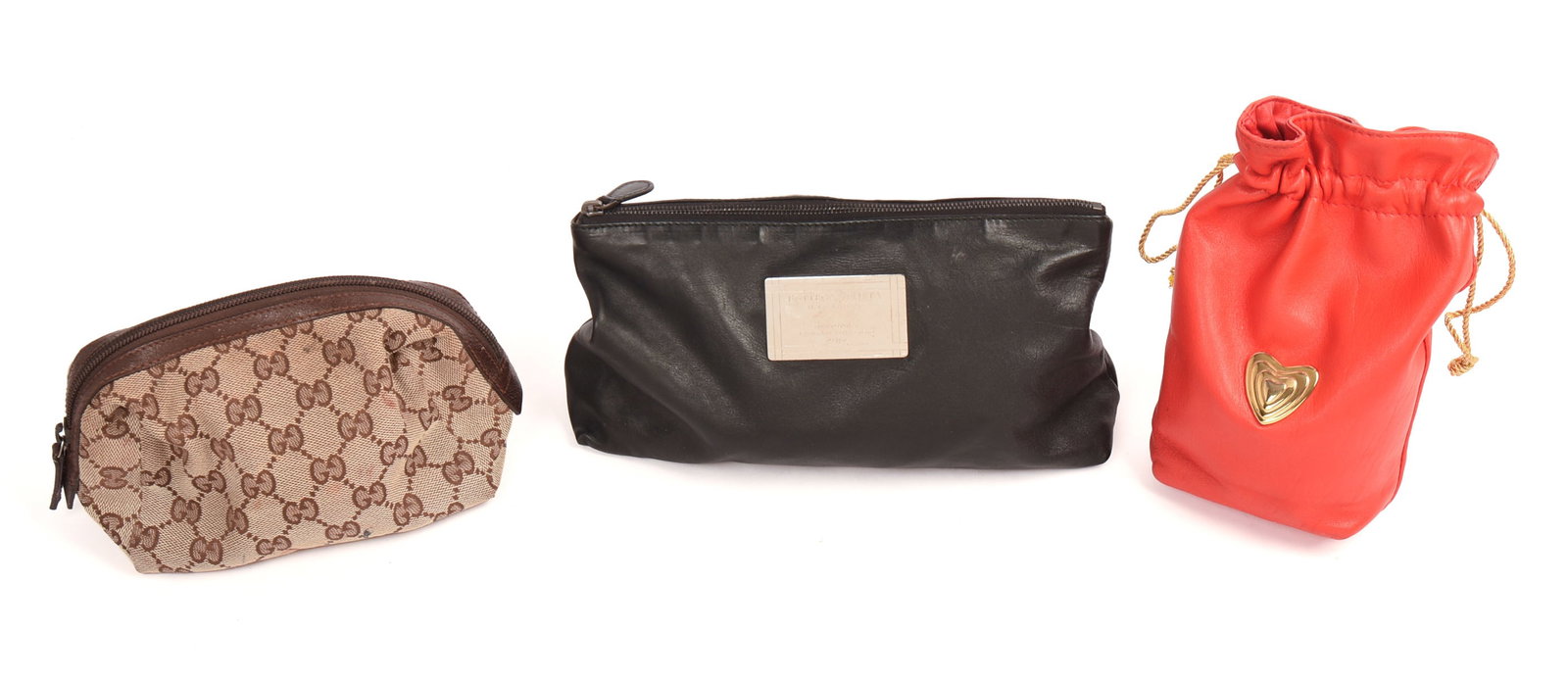 Three Small Designer Bags.: Gucci, 8 x 4 inches, Bottega Veneta, and Escada. From the collection of Jane Morgan.