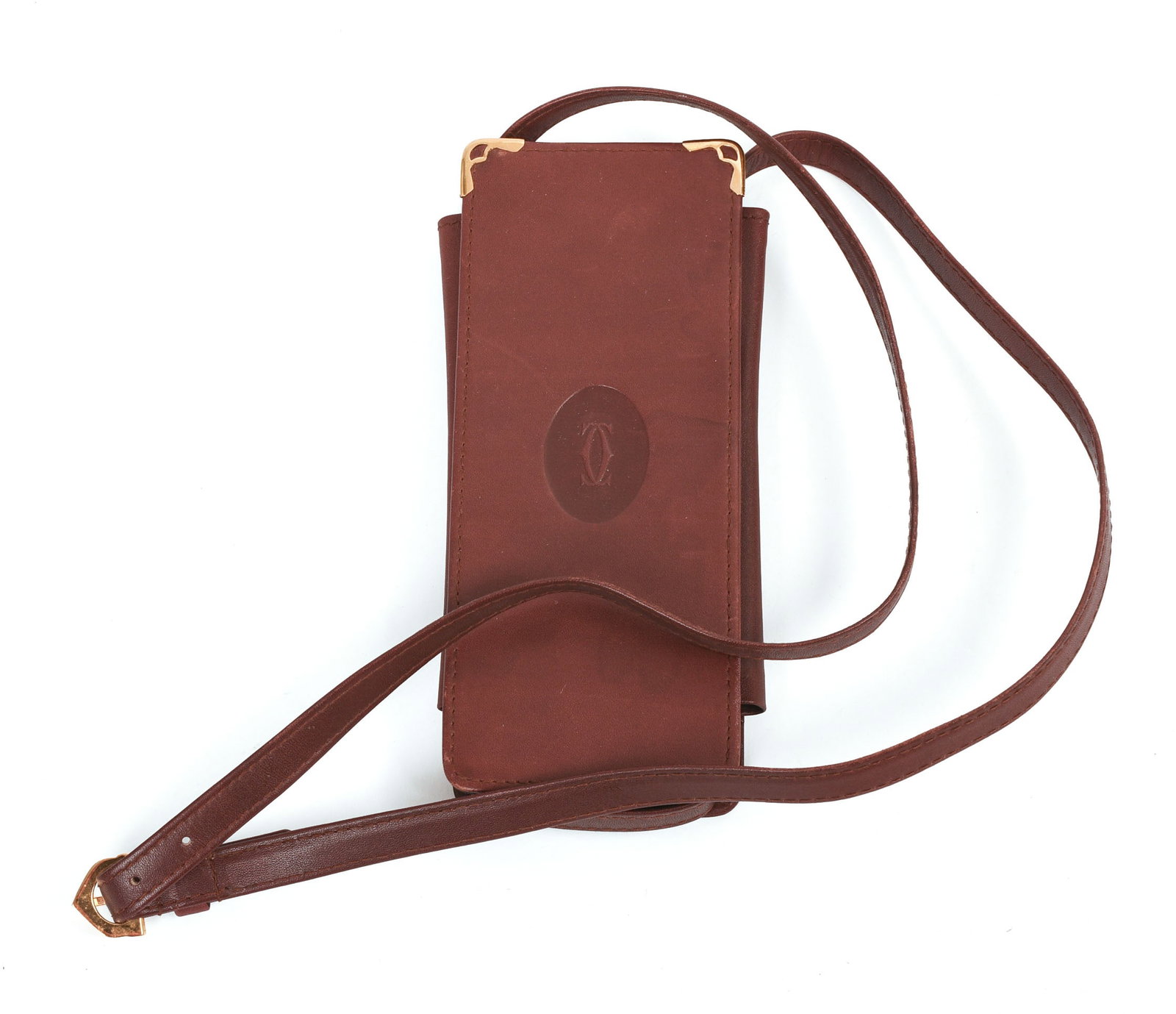 Cartier Leather Cell Phone Carrier.: From the collection of Jane Morgan. 3 x 6.5 inches.