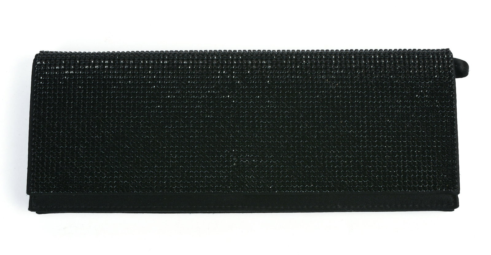 Escada Black Rhinestone Clutch.: 4 x 10 inches. From the collection of Jane Morgan.