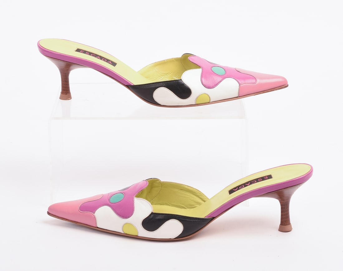 Escada Multi-Colored Kitten Heels. - 2