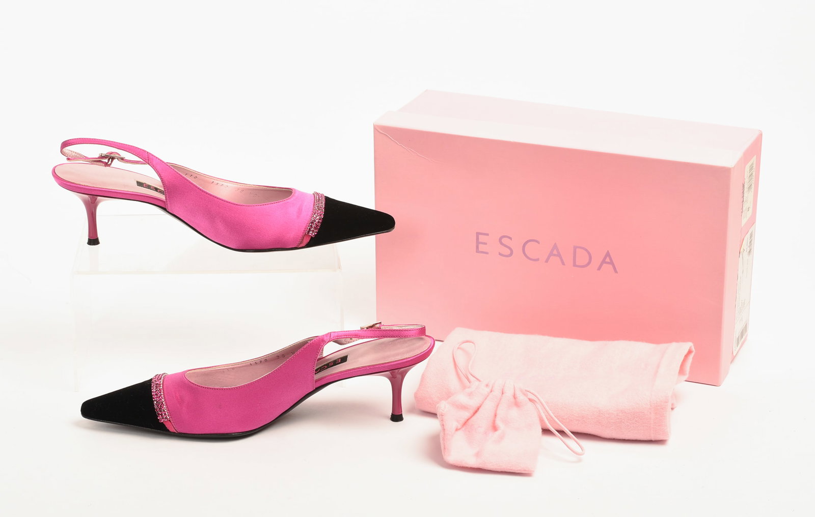 Escada Fuschia Backstrap Heels. - 2