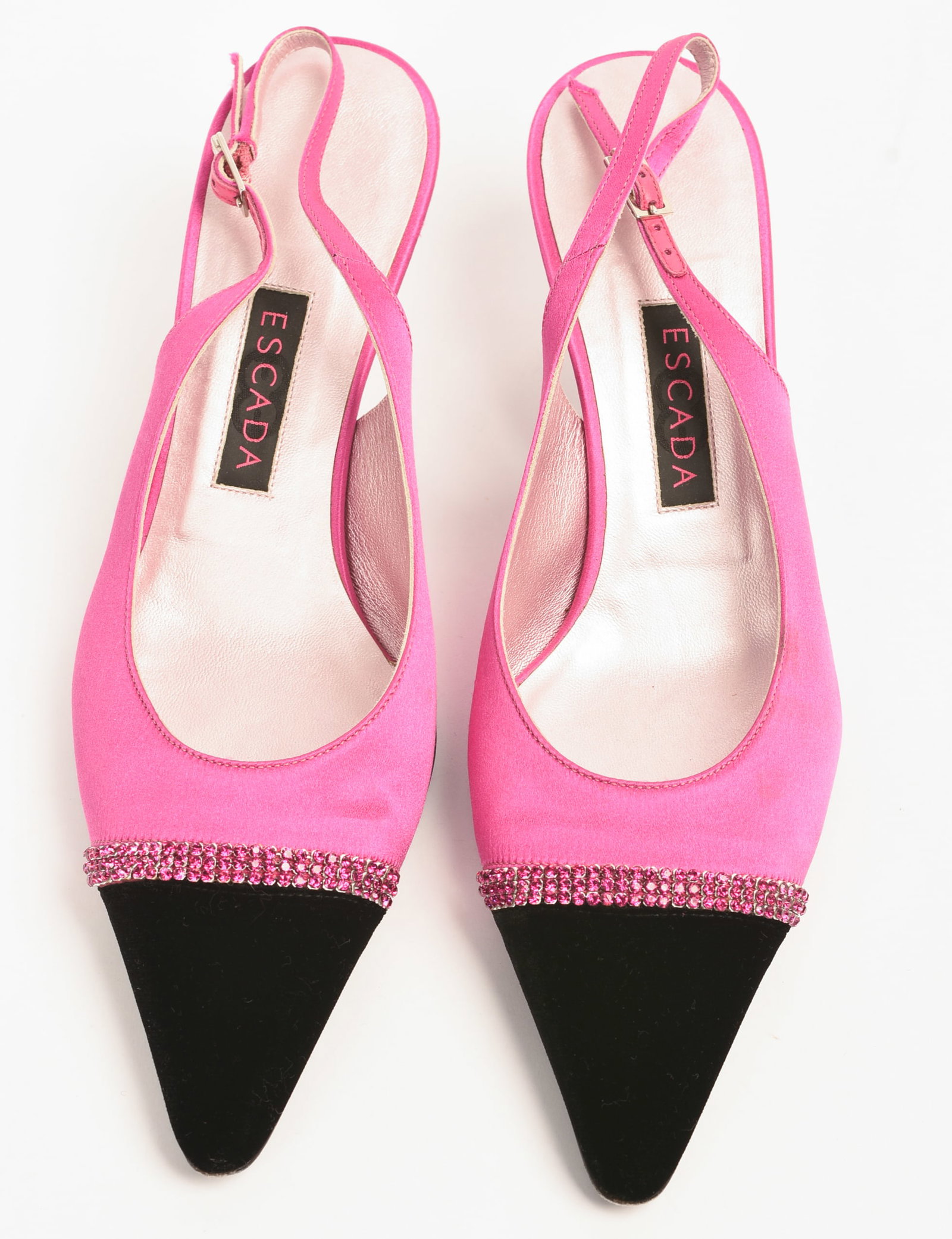 Escada Fuschia Backstrap Heels. - 4