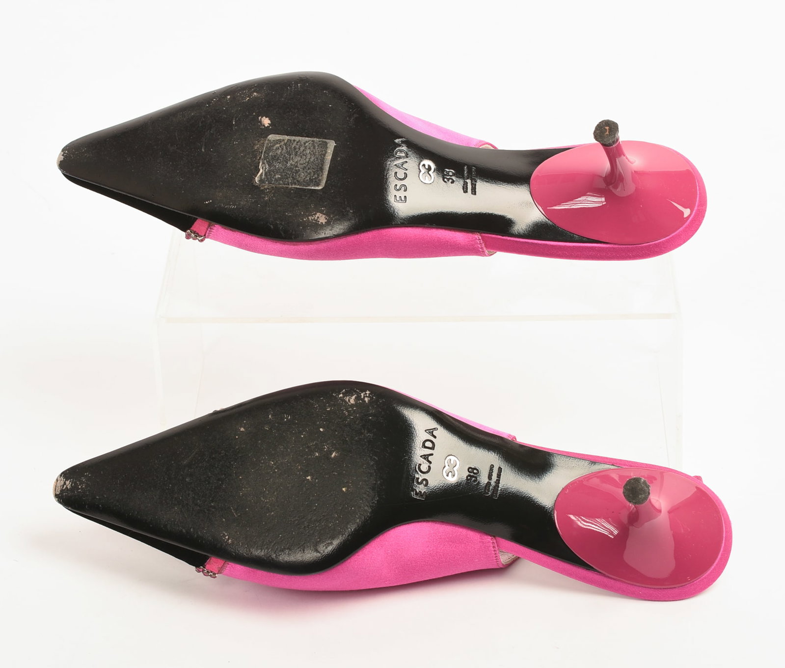 Escada Fuschia Backstrap Heels. - 6