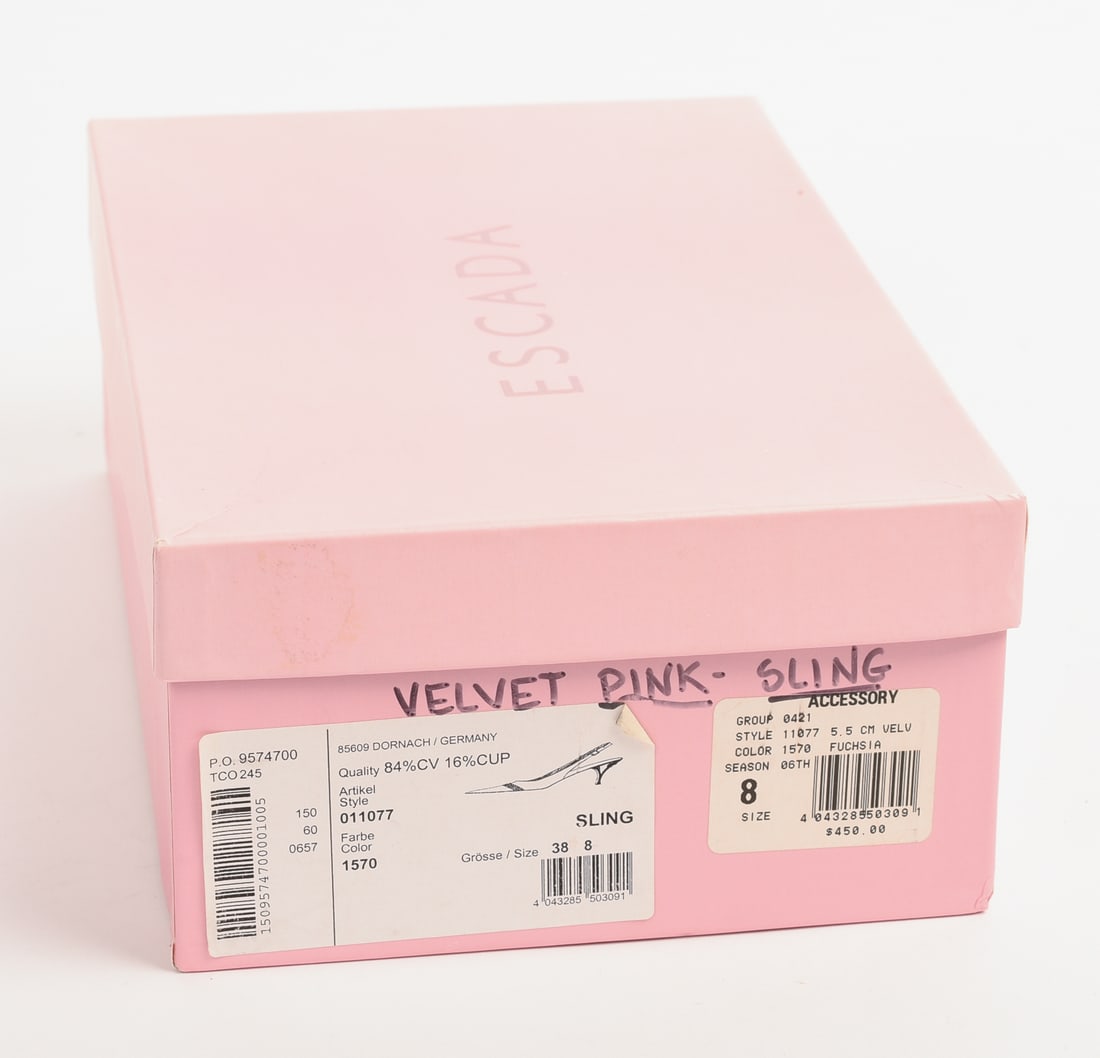 Escada Fuschia Backstrap Heels. - 7