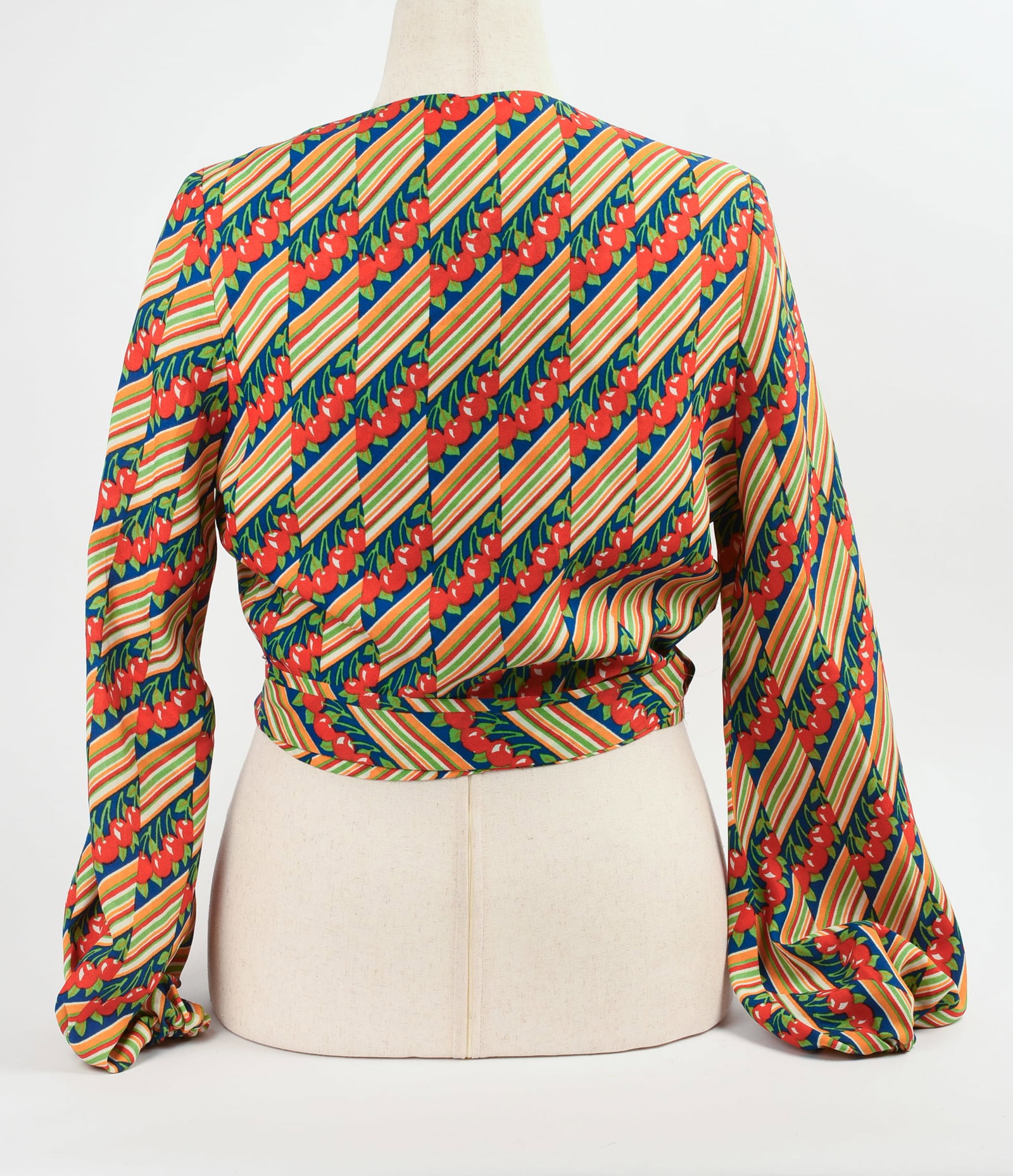 Cherry Printed Wrap Top. - 3