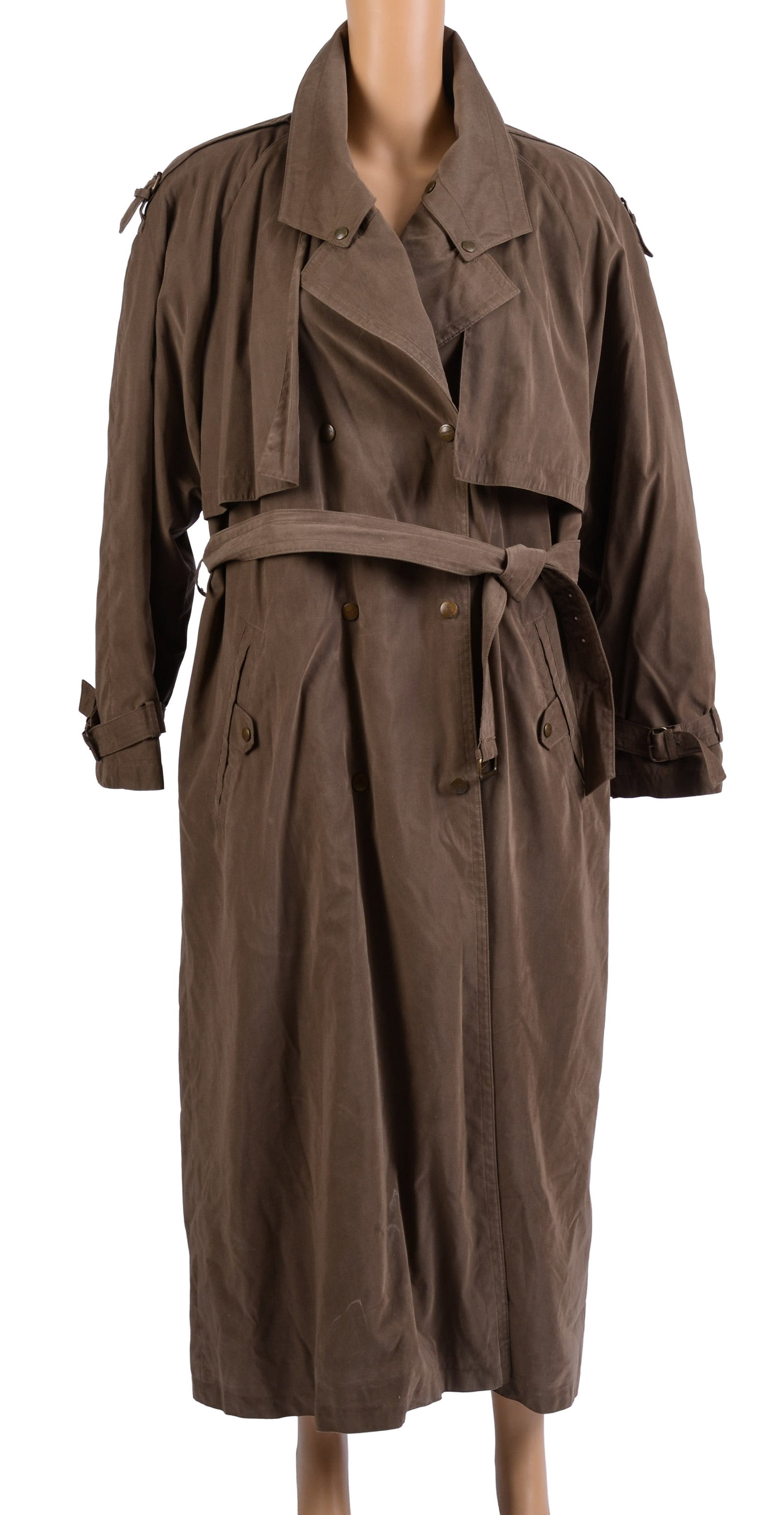 Bogner Fur Lined Trench Coat.: Size M. Fur unbuttons, some damage to nylon lining, otherwise good condition.