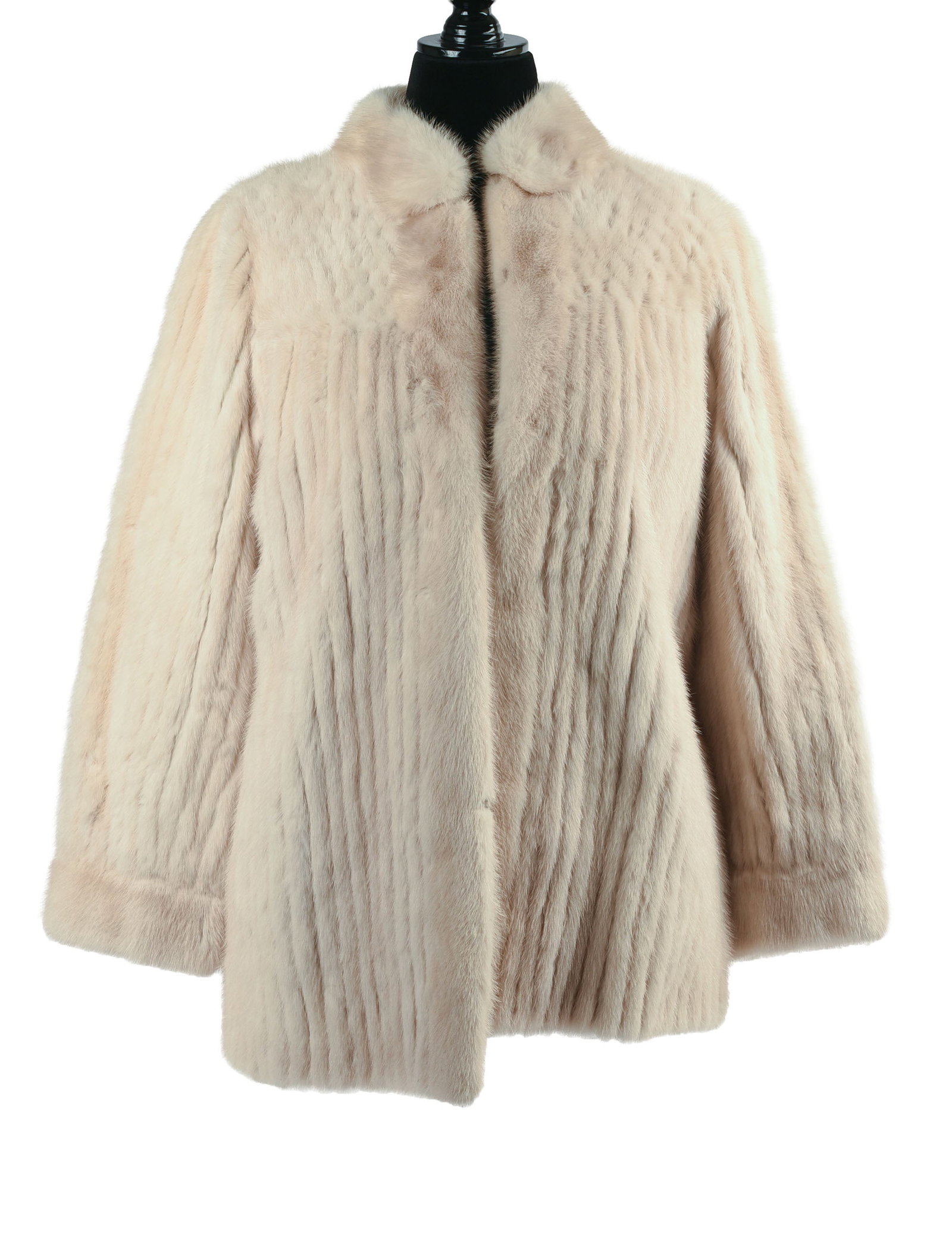 Evans for Jordan Marsh Fur Jacket, Size M.: Length 28 inches. A few stains to lining.