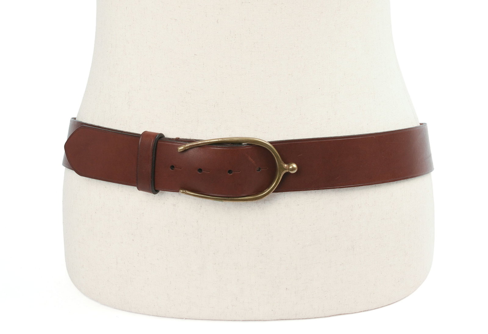 Ralph Lauren Leather Belt with Brass Buckle.: Length 46 inches.