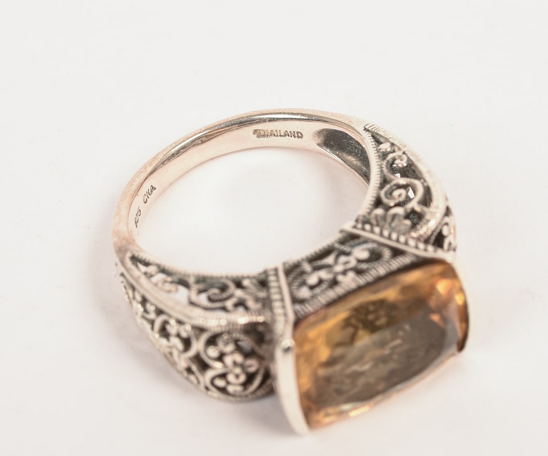 Six Sterling Silver Rings. - 3